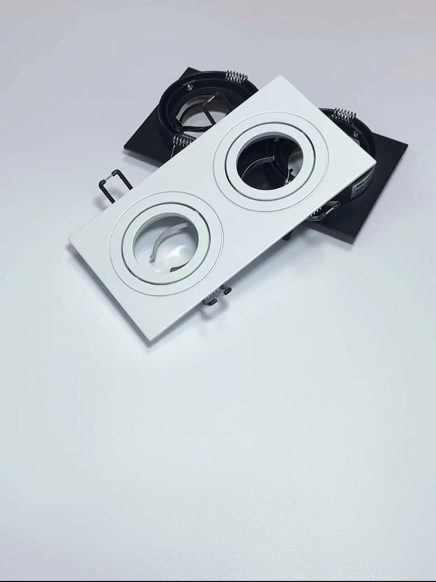 Светильник встраиваемый поворотный GU5.3 (MR16) двойной прямоугольник 010105 Чёрный SignImpress