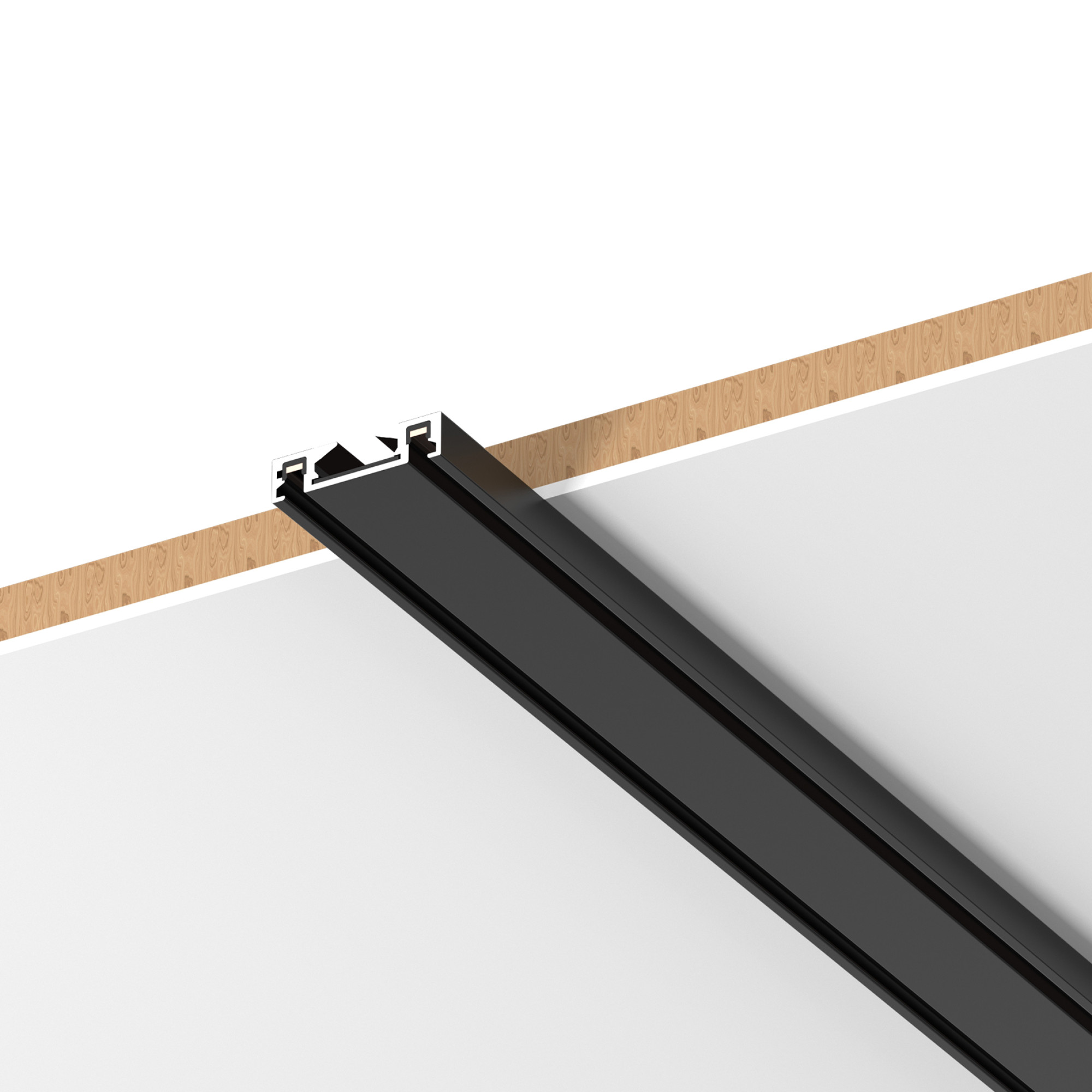 Шинопровод 1фаза накладной Ultra Thin 24/48В для магнитных треков Чёрный 3м SignImpress