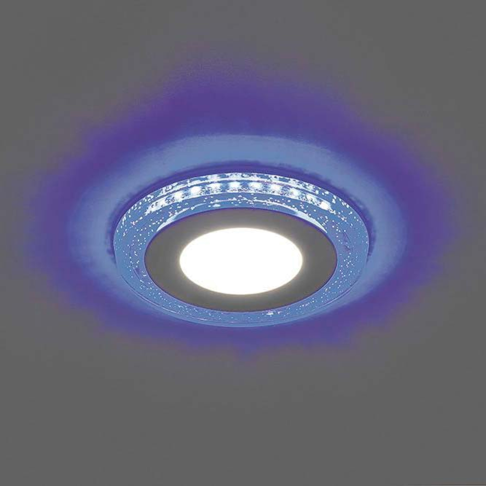 Светодиодный светильник AL2330 встраиваемый 6W 4000K с синей подсветкой, белый Feron 