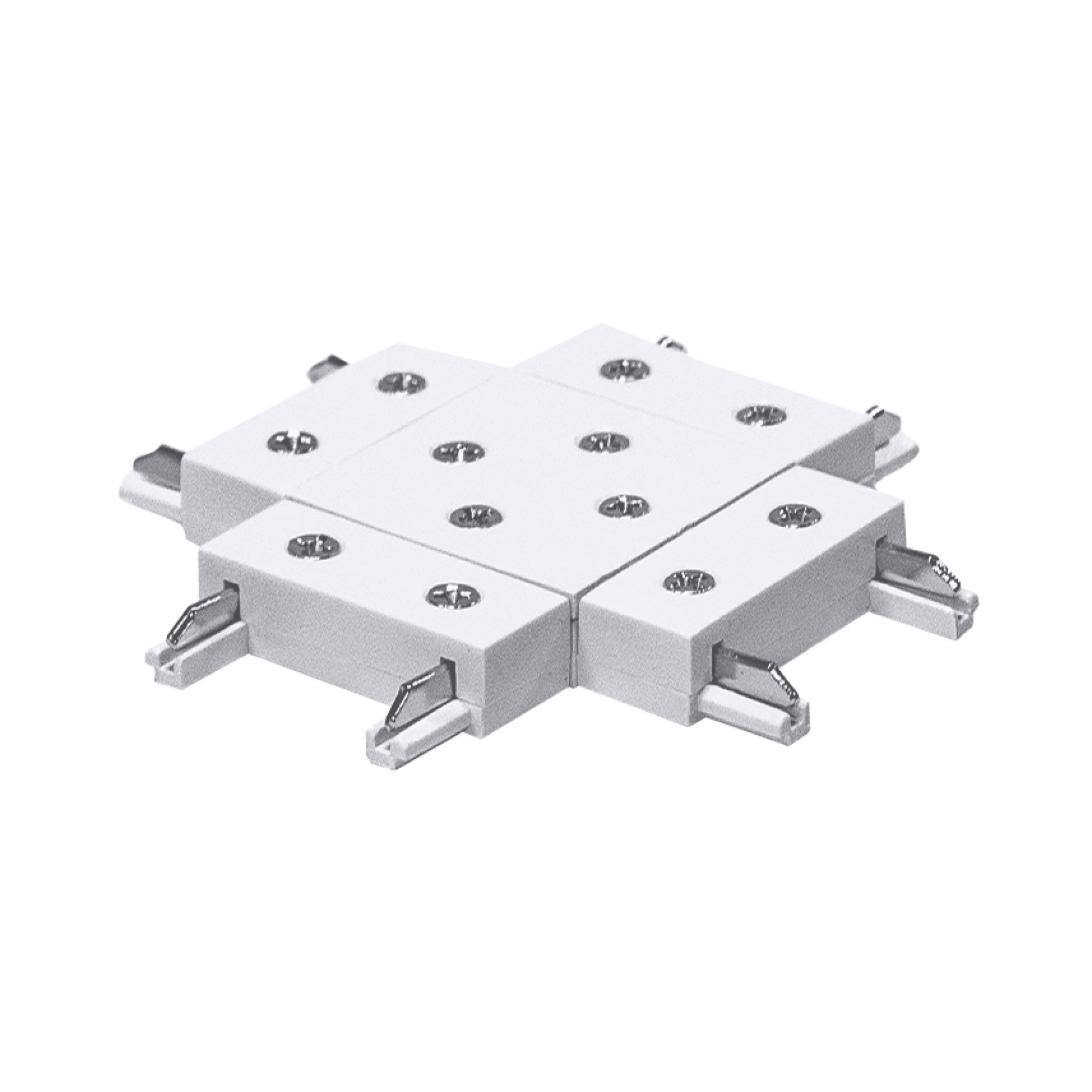 Коннектор X образный к шинопроводу однофазному магнитному Thin Белый SignImpress