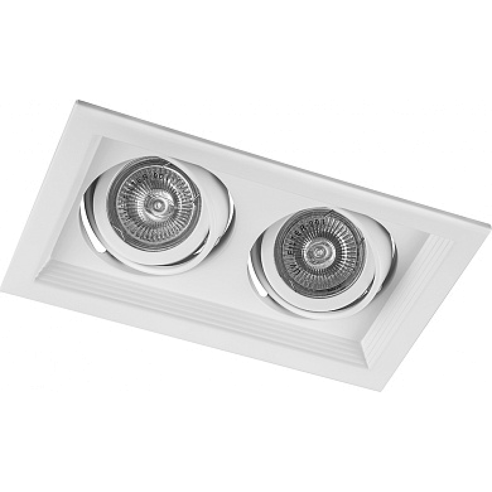 Светильник встраиваемый прямоугольник поворотный DLT202 2x50W MR16 белый Feron