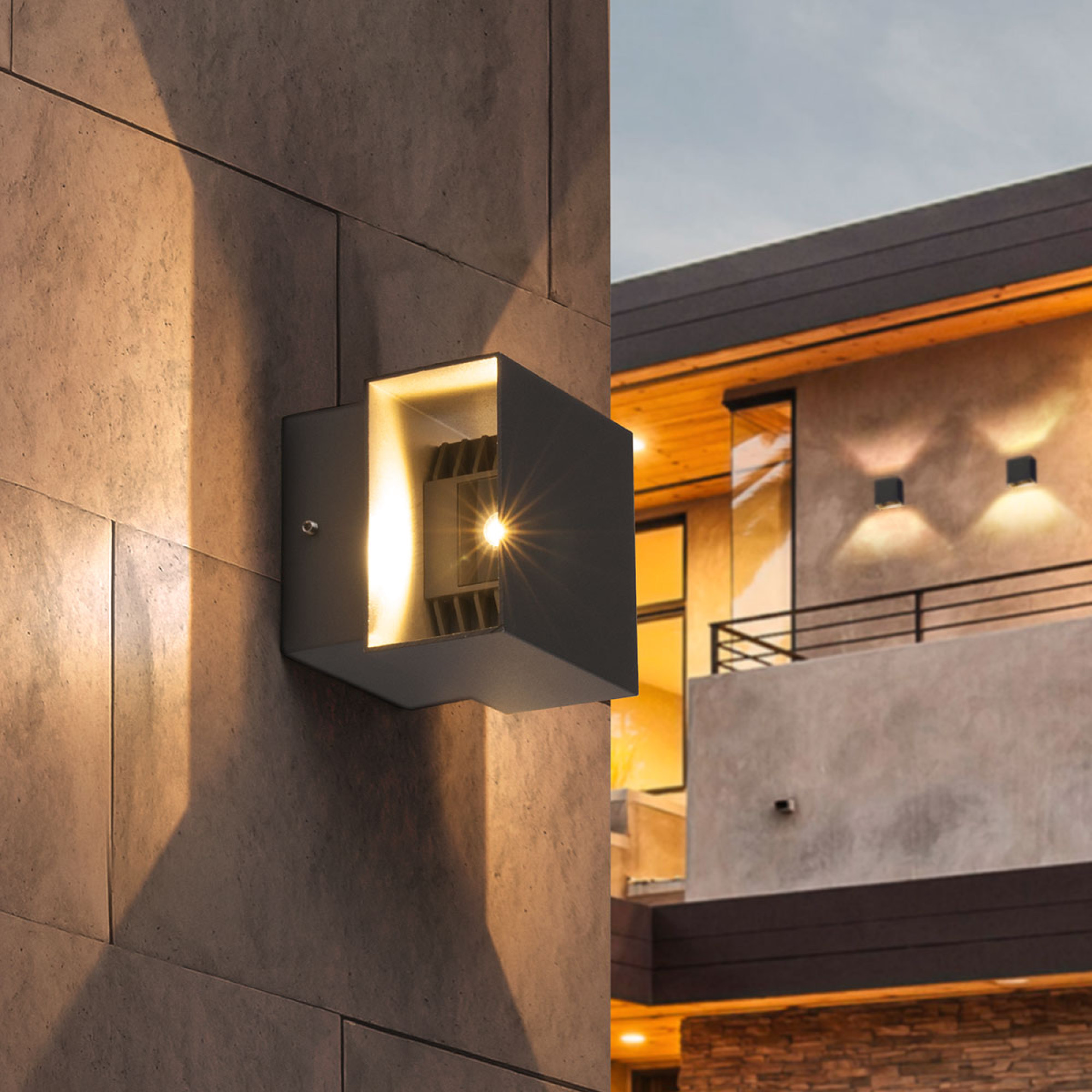 Светильник настенный декоративный 1607 TECHNO LED Fobos графит Elektrostandard (распродажа) 