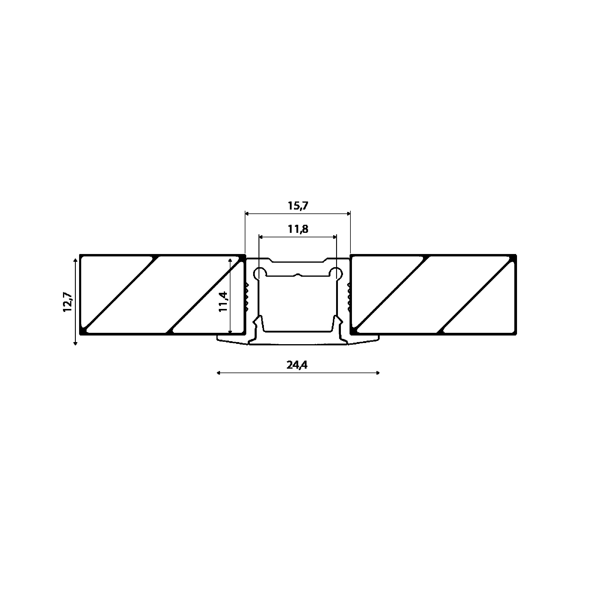 Профиль встраиваемый алюминиевый LE.2613 (2.5м) SWG