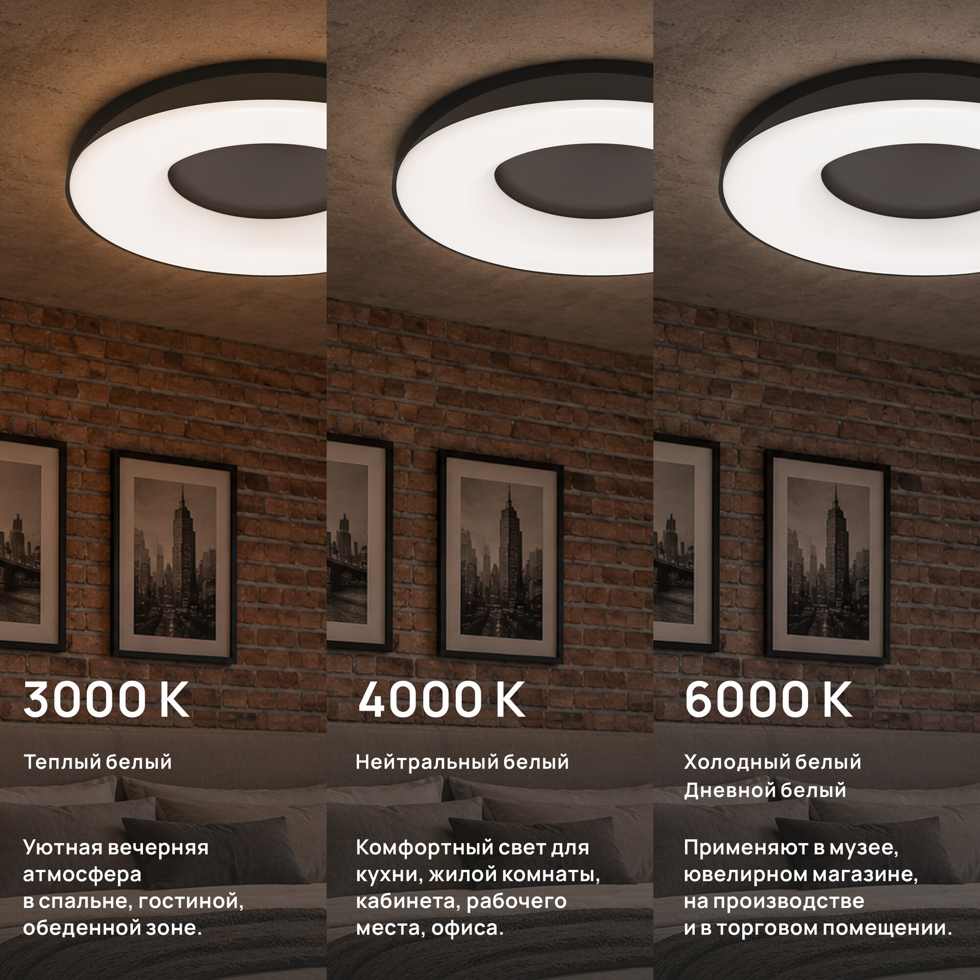 Светильник накладной светодиодный 40 Вт 5200 лм Чёрный   SignImpress
