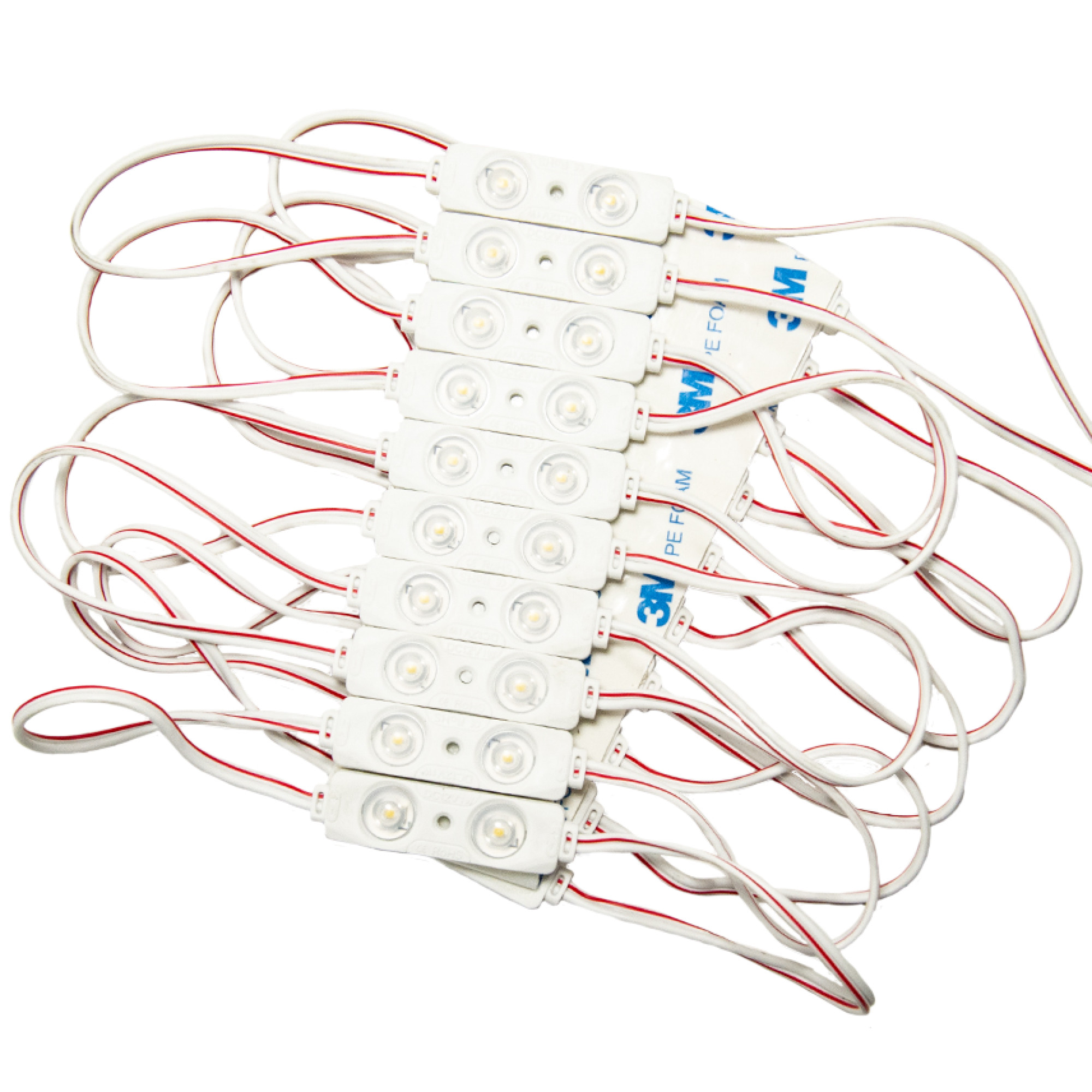 Модуль светодиодный 2 SMD 2835 1Вт 70Лм 2200-3000K (с линзой 160) 3M -1шт. SignImpress