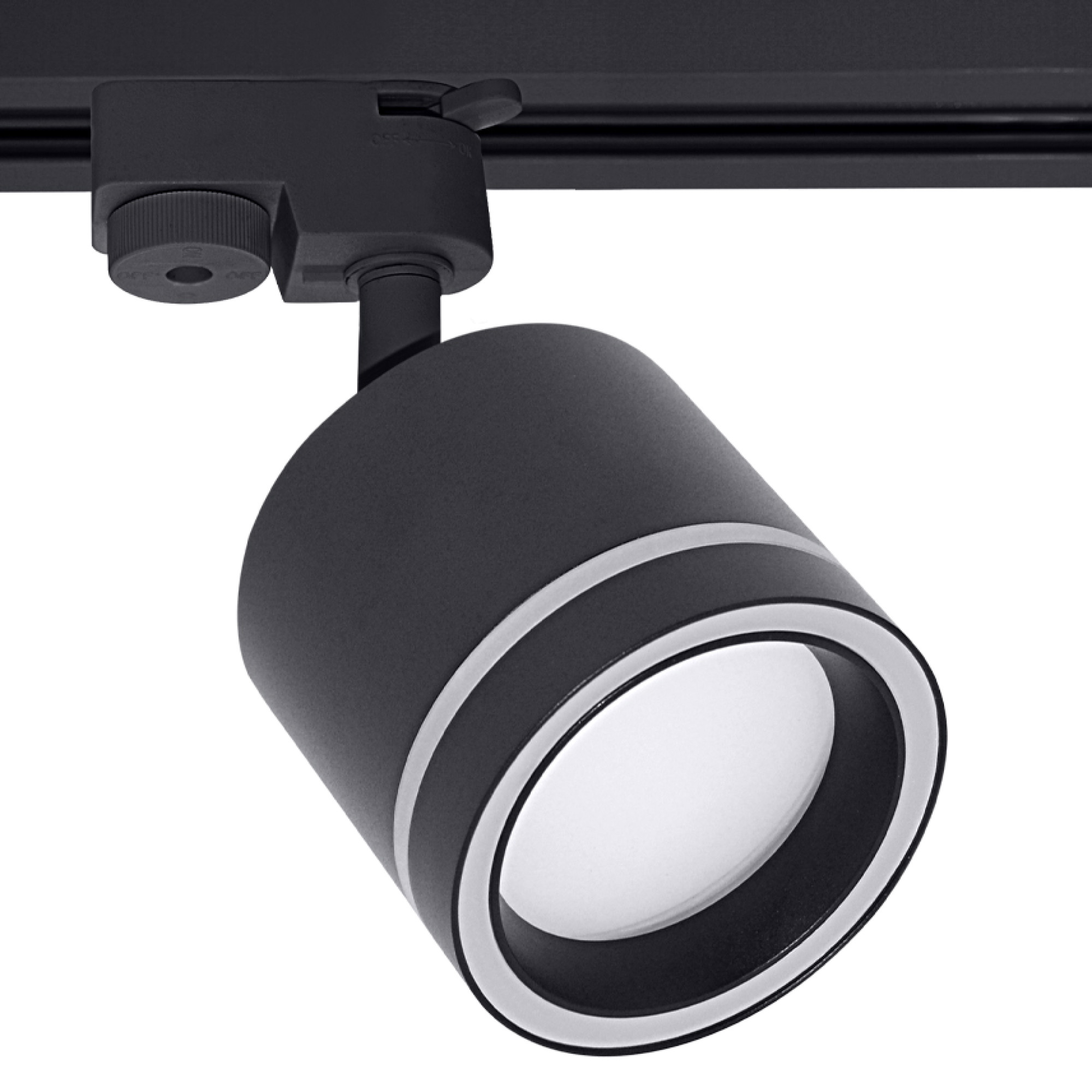 Светильник трековый однофазный наклонный под лампу GX53 с акрилом 020102 Чёрный SignImpress