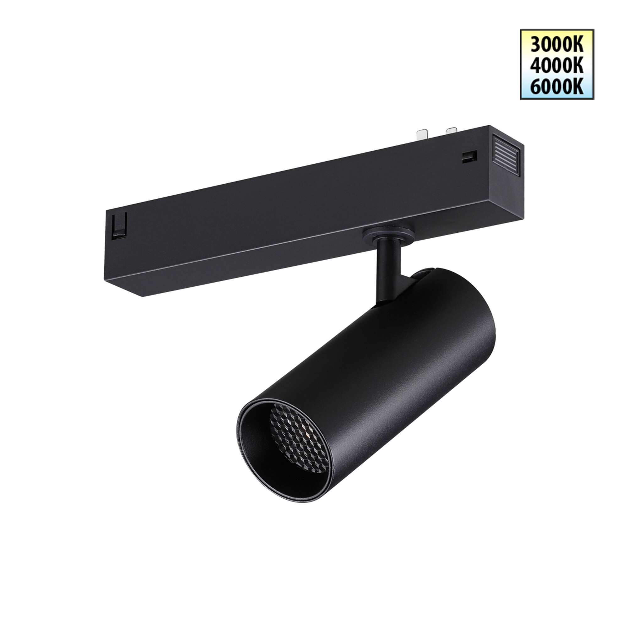 359956 PORT NT25 220 черный Трековый светильник с переключ. цв. темпер. IP20 LED 3000К4000К6000К 12W 90-240V VECTOR Novotech