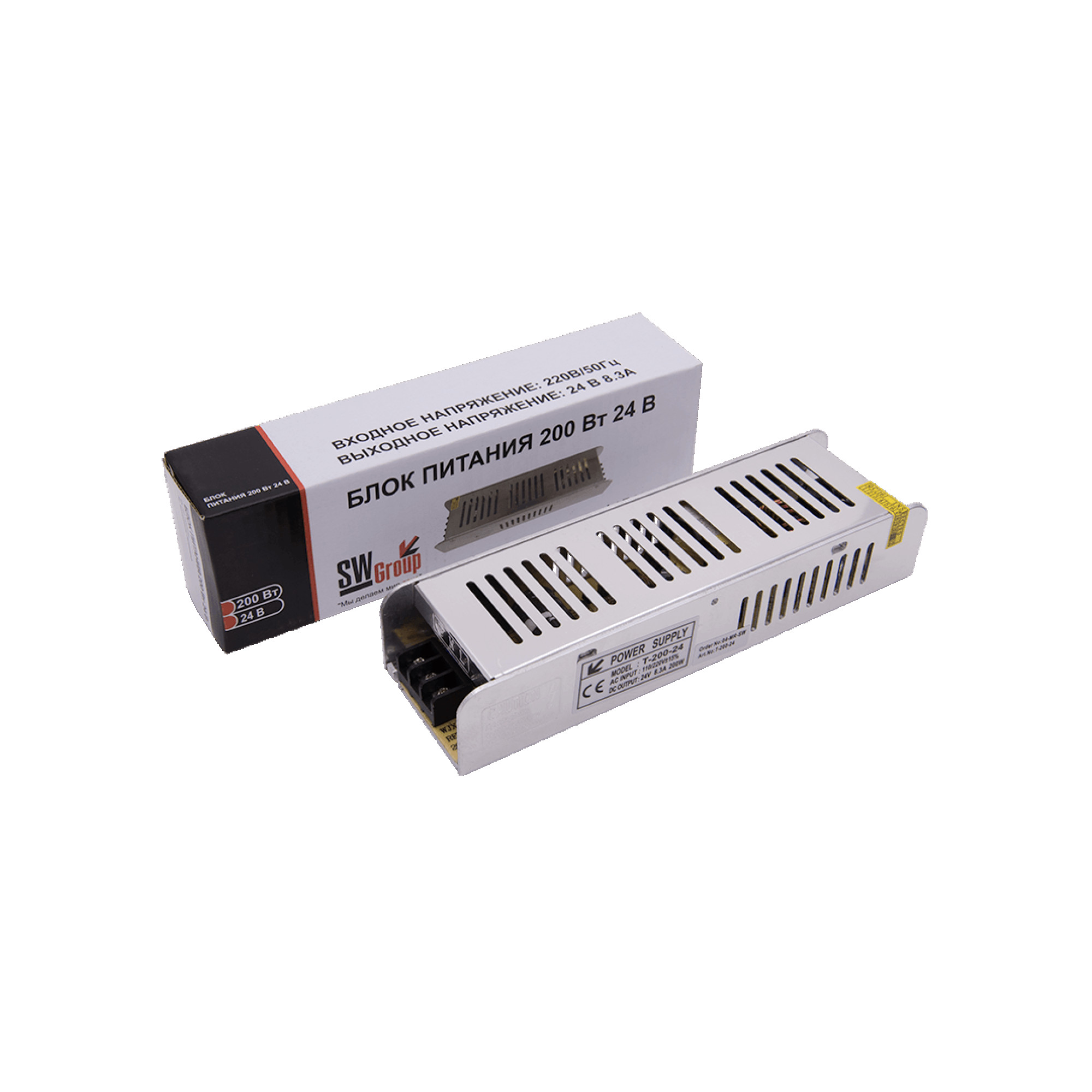 Блок питания компактный (узкий), 200 W, 24V SWG