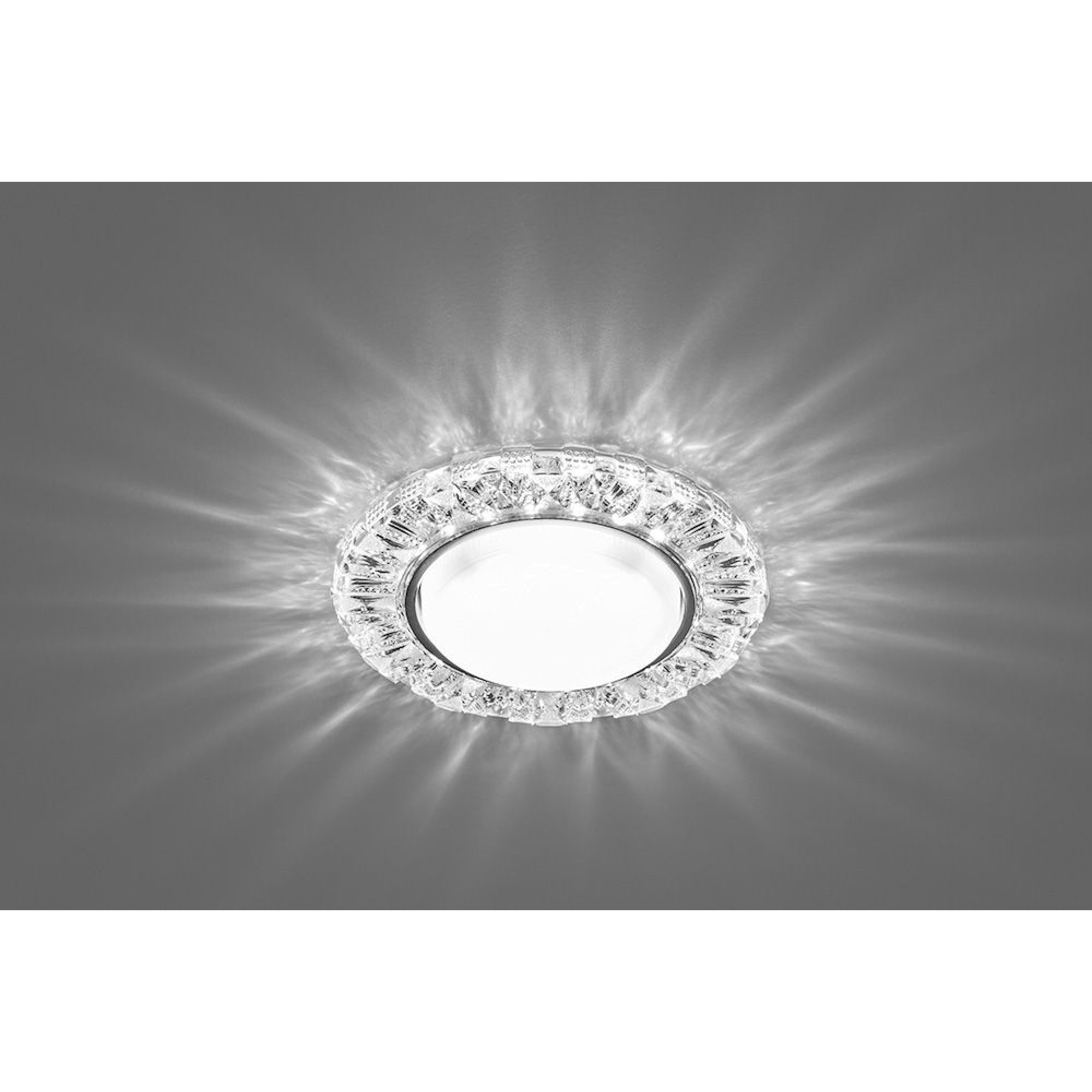 Светильник встраиваемый с подсветкой 20LED*2835 SMD 4000K, 15W GX53 прозрачный, хром Feron 