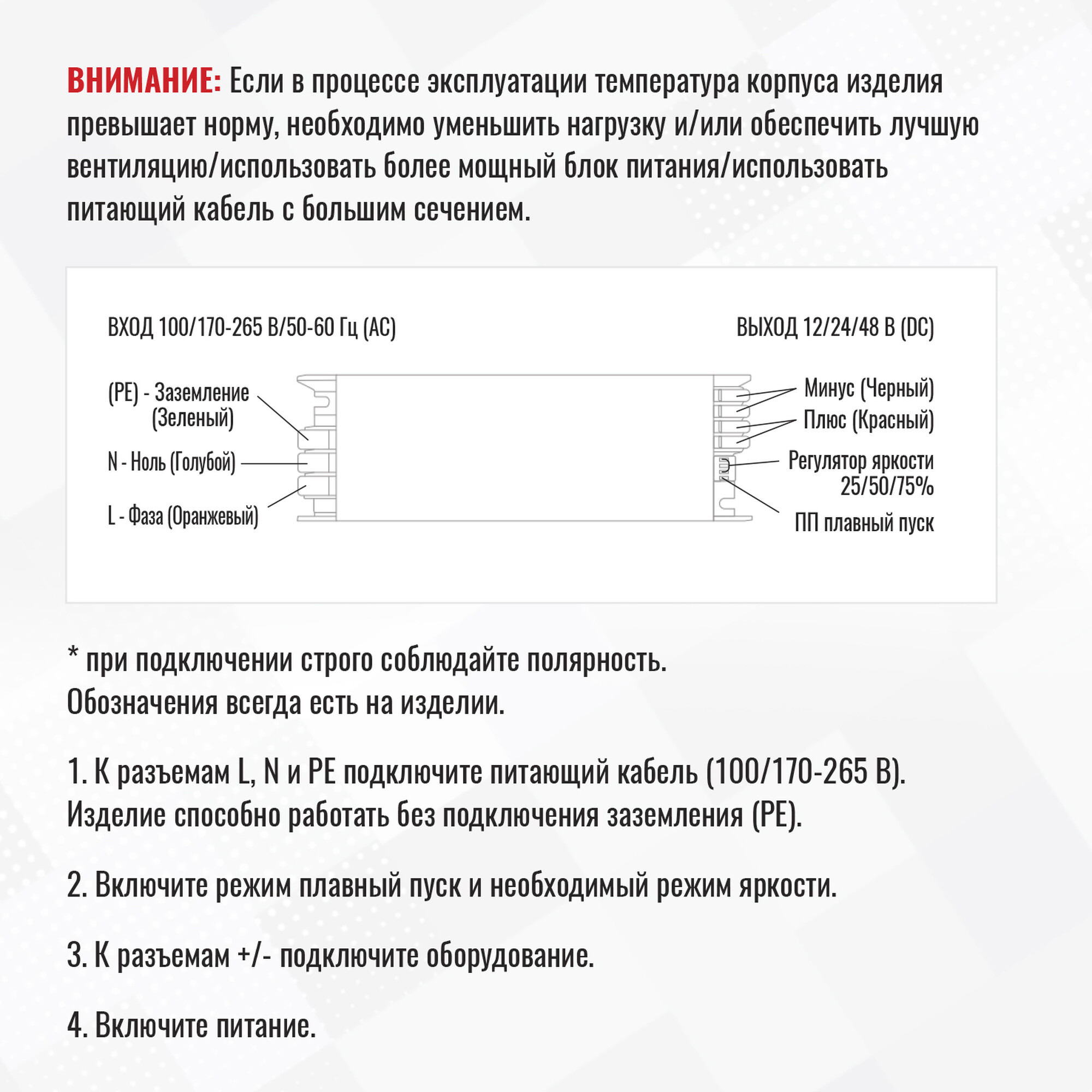 Блок питания ПРО регулятор яркости 300Вт 12В IP20 SignImpress