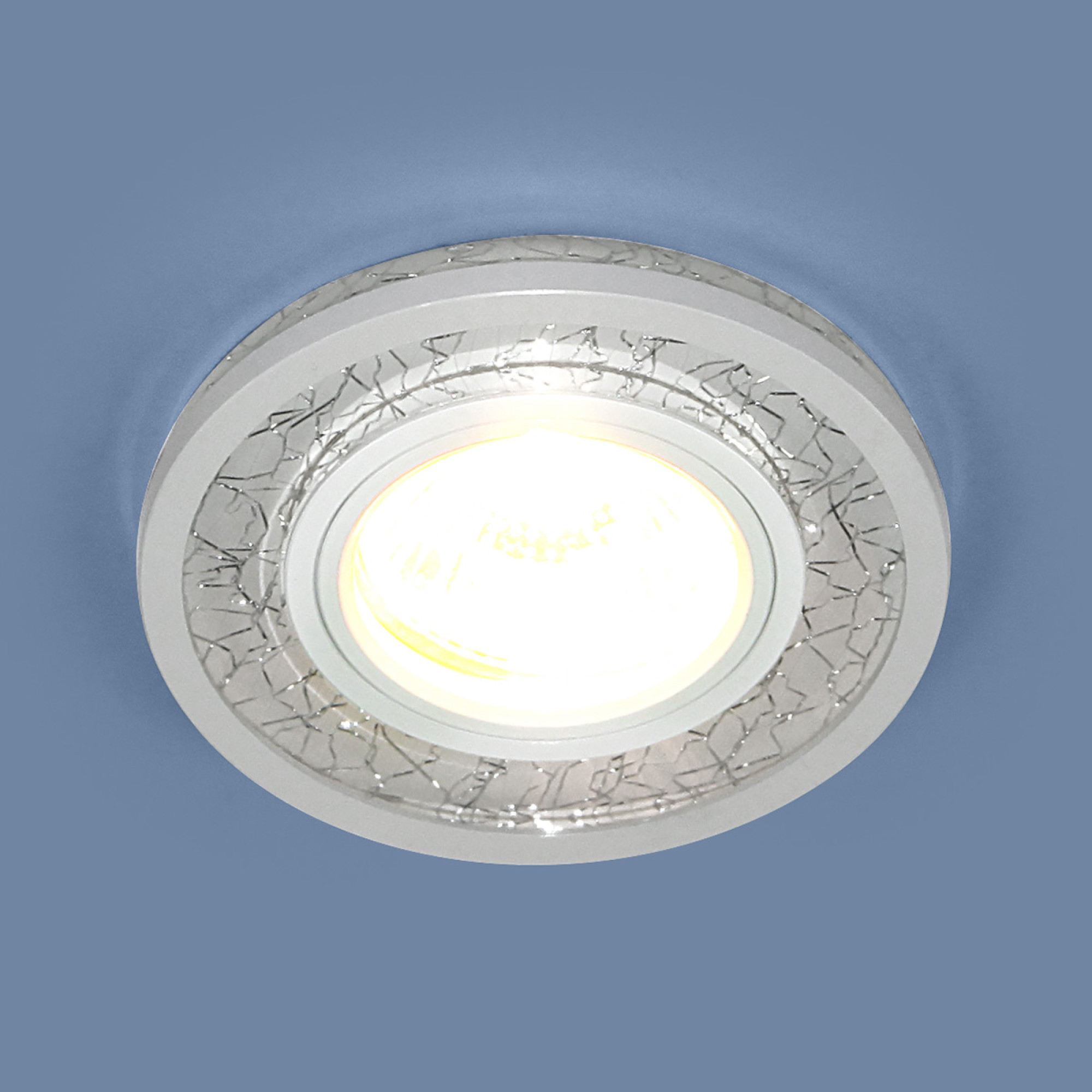 Светильник встраиваемый с подсветкой 7020 MR16 белый/серебро Elektrostandard (распродажа)