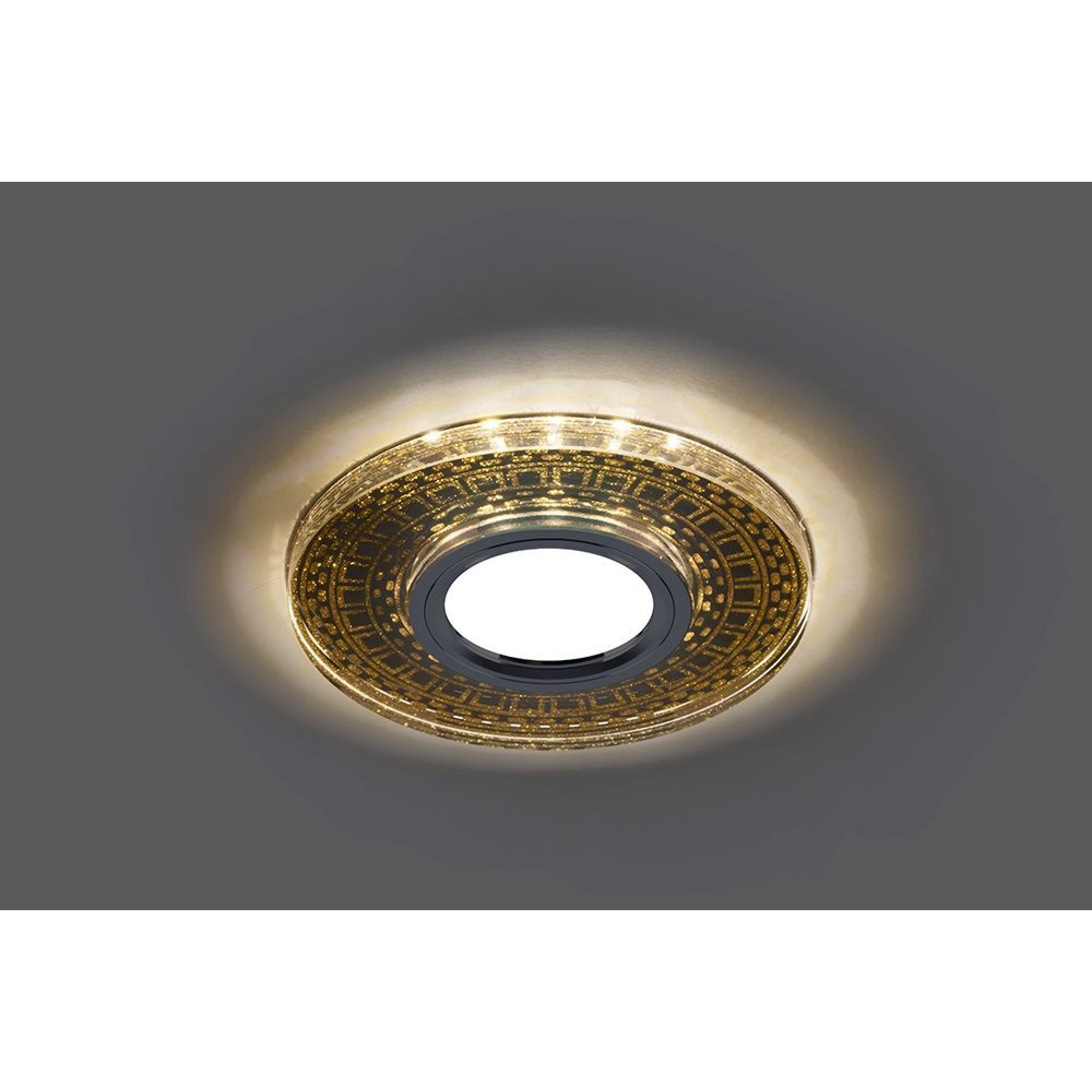 Светильник встраиваемый с LED подсветкой CD981 потолочный MR16 G5.3 прозрачный, золото Feron