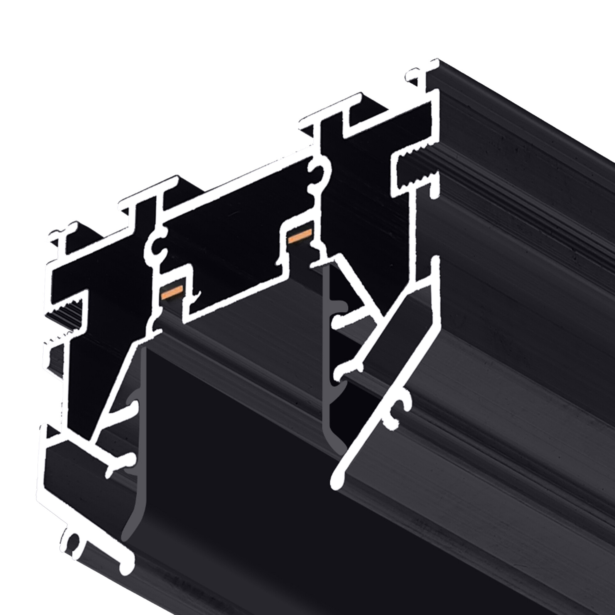 Шинопровод 1фаза встраиваемый Stretch 24/48В для магнитных треков Чёрный 2м SignImpress
