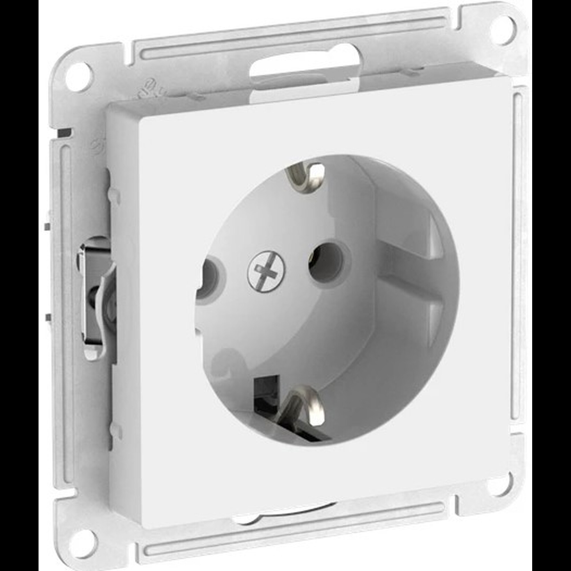 Розетка с заземлением Schneider Electric Atlasdesign 16А, быстрозажим. клем., белый