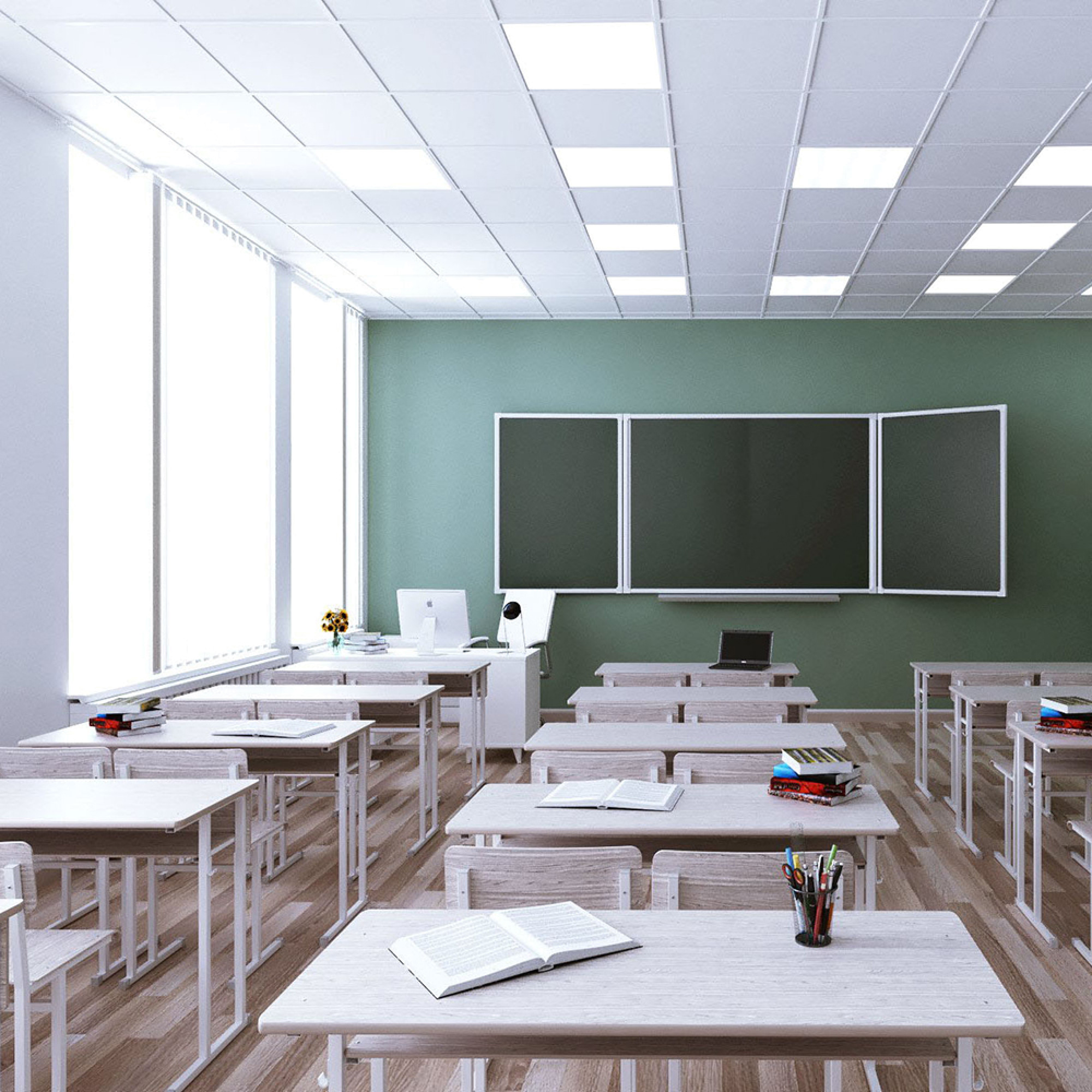 Универсальная светодиодная панель MASTER ДВО 36W-5000К-595х595х40-опал IP40 KZS Feron