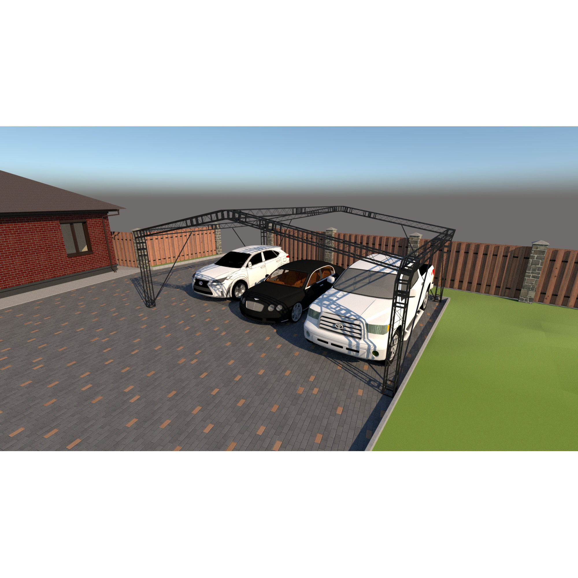 Фермы металлические Line 22*22*100cm, цвет черный, SignImpress