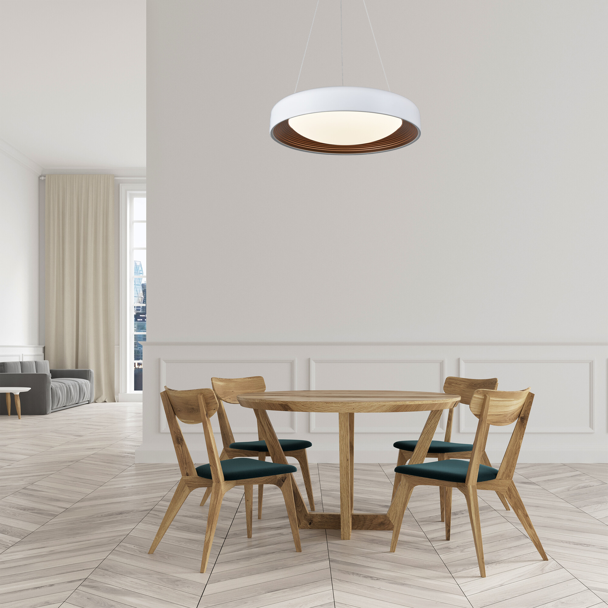 Светильник подвесной светодиодный 40 Вт 7200 Лм Белый/Золото Signimpress