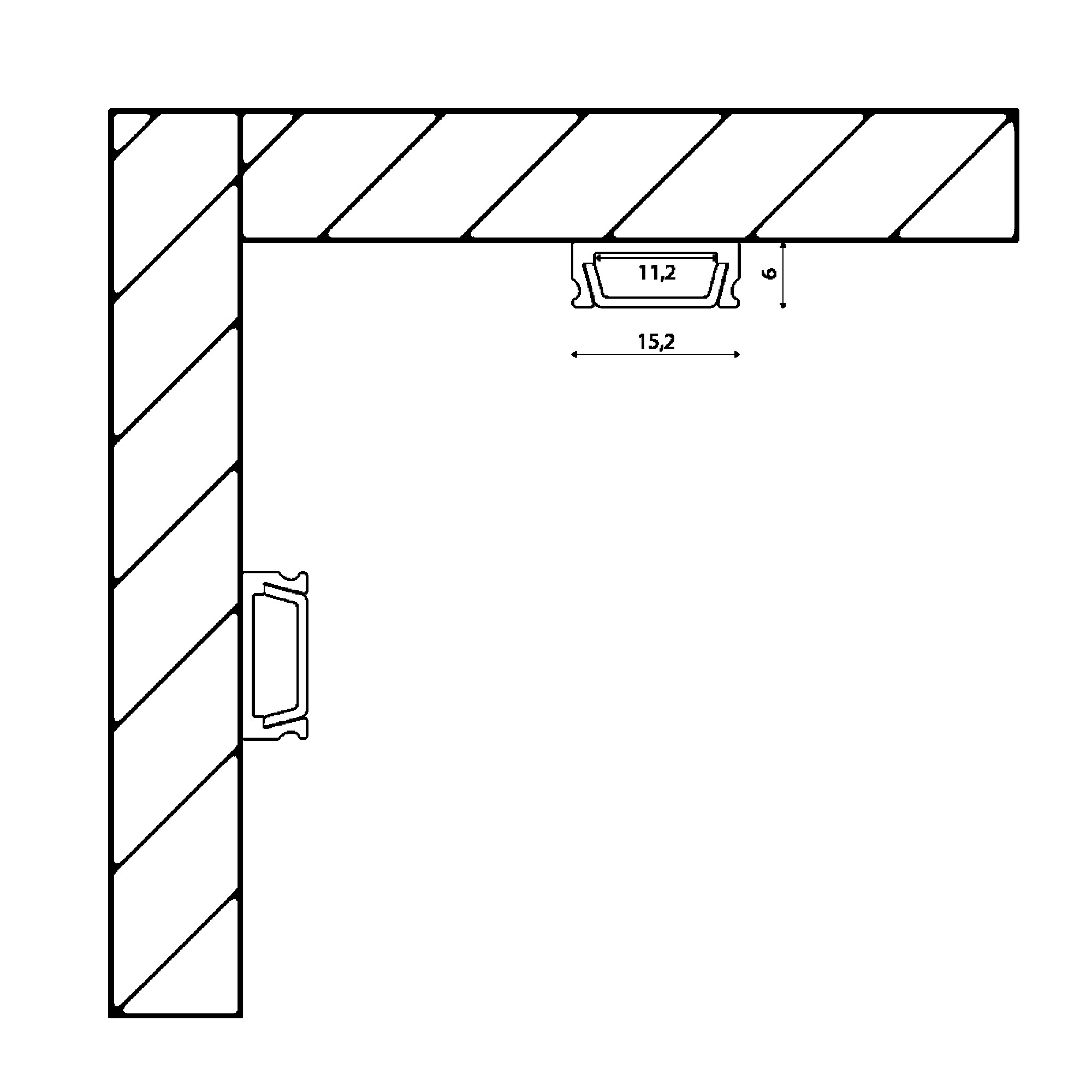 Профиль накладной алюминиевый SF-1506 (2м) (комплект) SWG