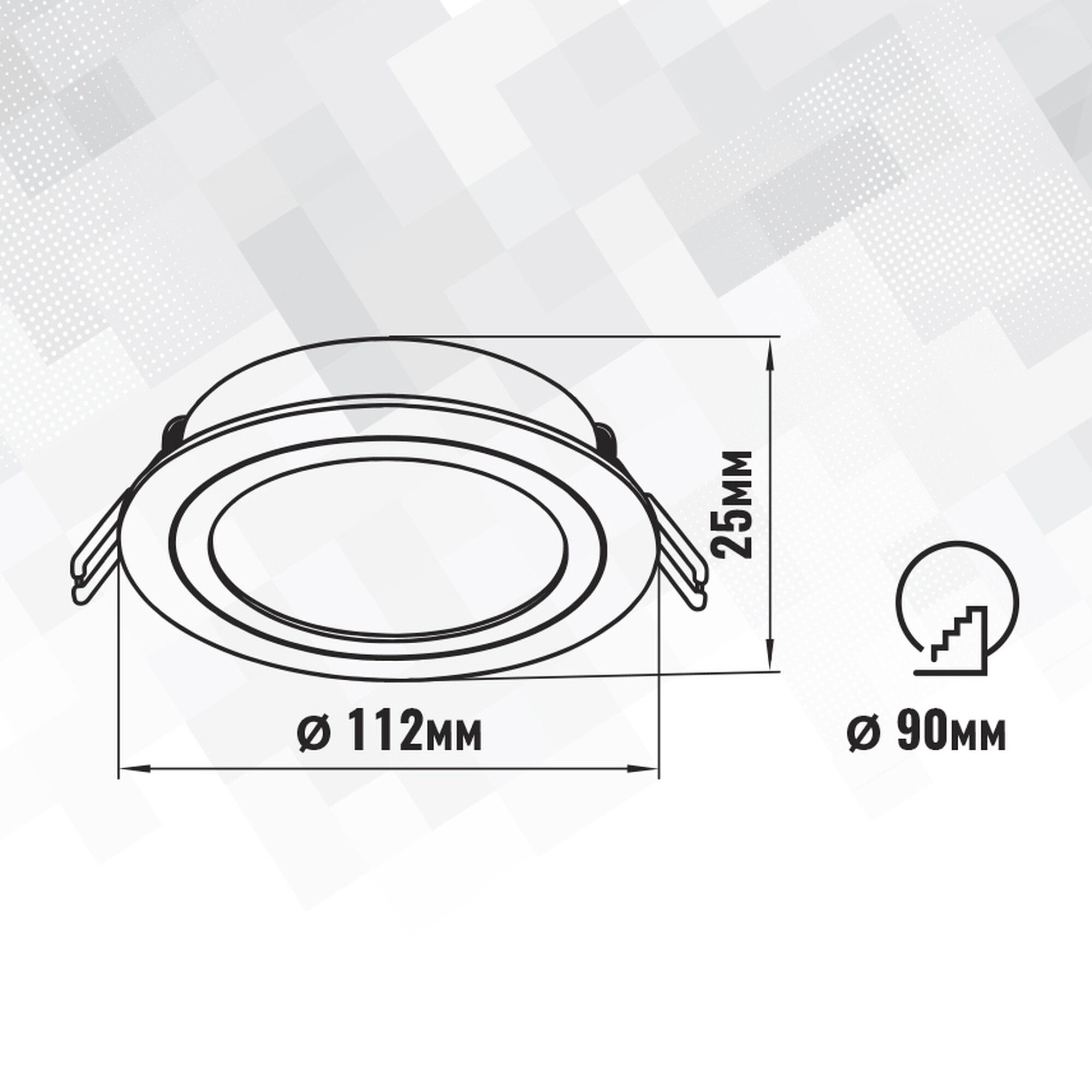 Светильник встраиваемый GX53 круг 46173 Чёрный SignImpress