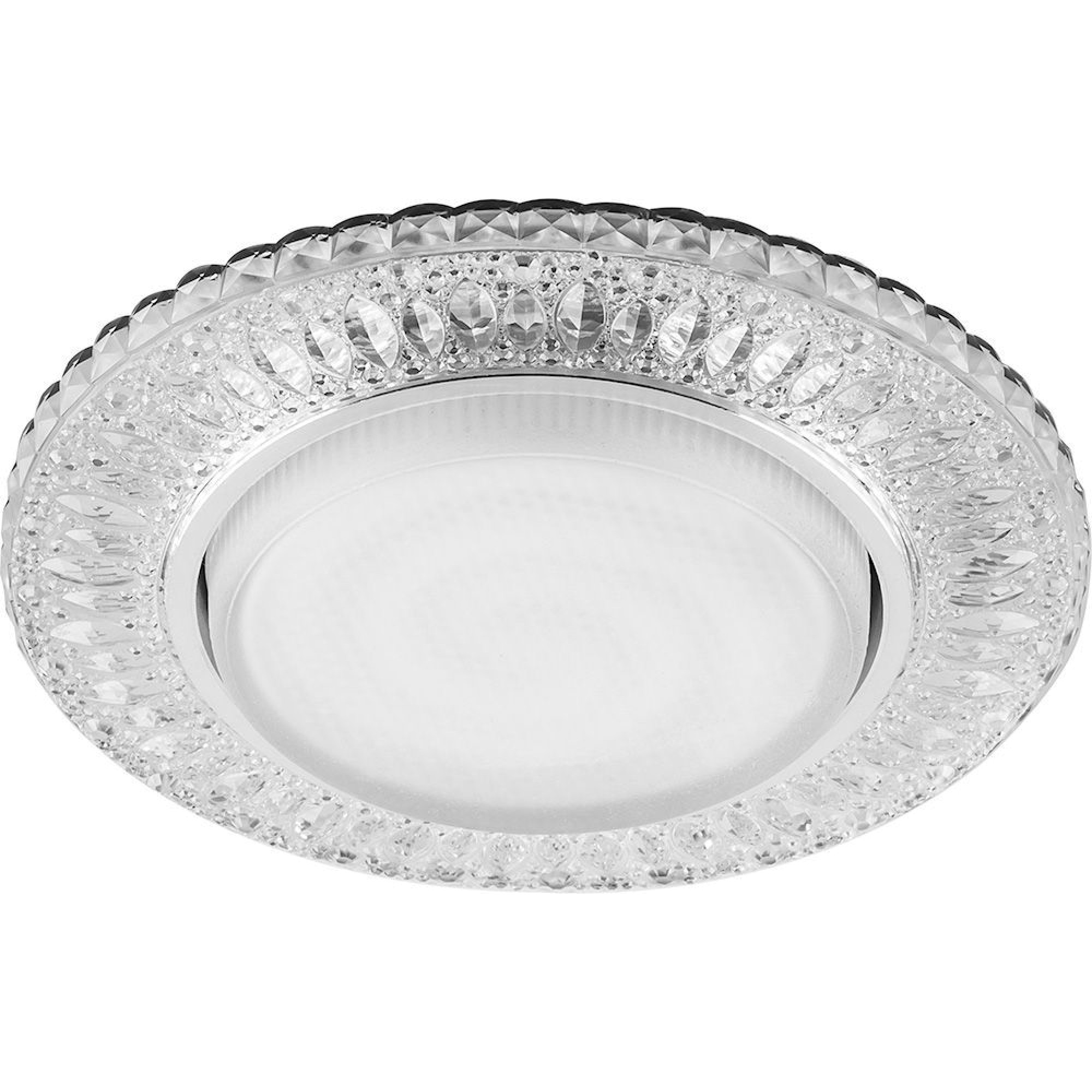 Светильник встраиваемый с подсветкой CD4022 GX53 4000K 11W прозрачный хром Feron