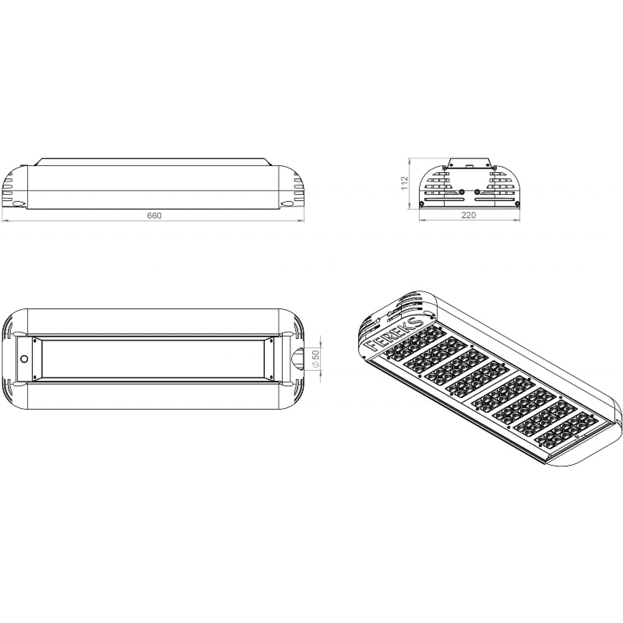 Светильник консольный ДКУ 07-208-40-Ш3 (208 Вт, до 32964 Лм, 10 кг) Ферекс