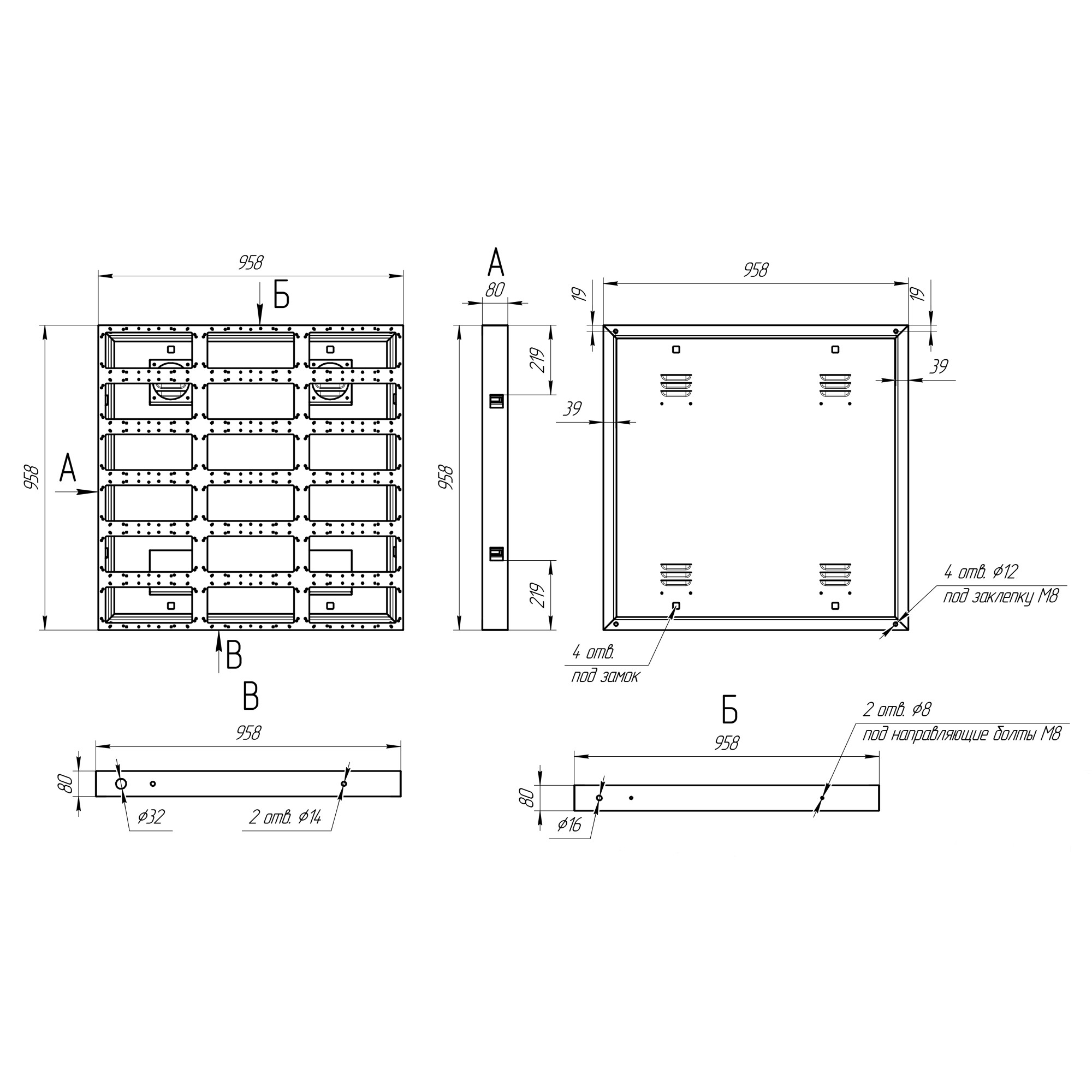 Кабинет металлический уличный фронтальный 960*960