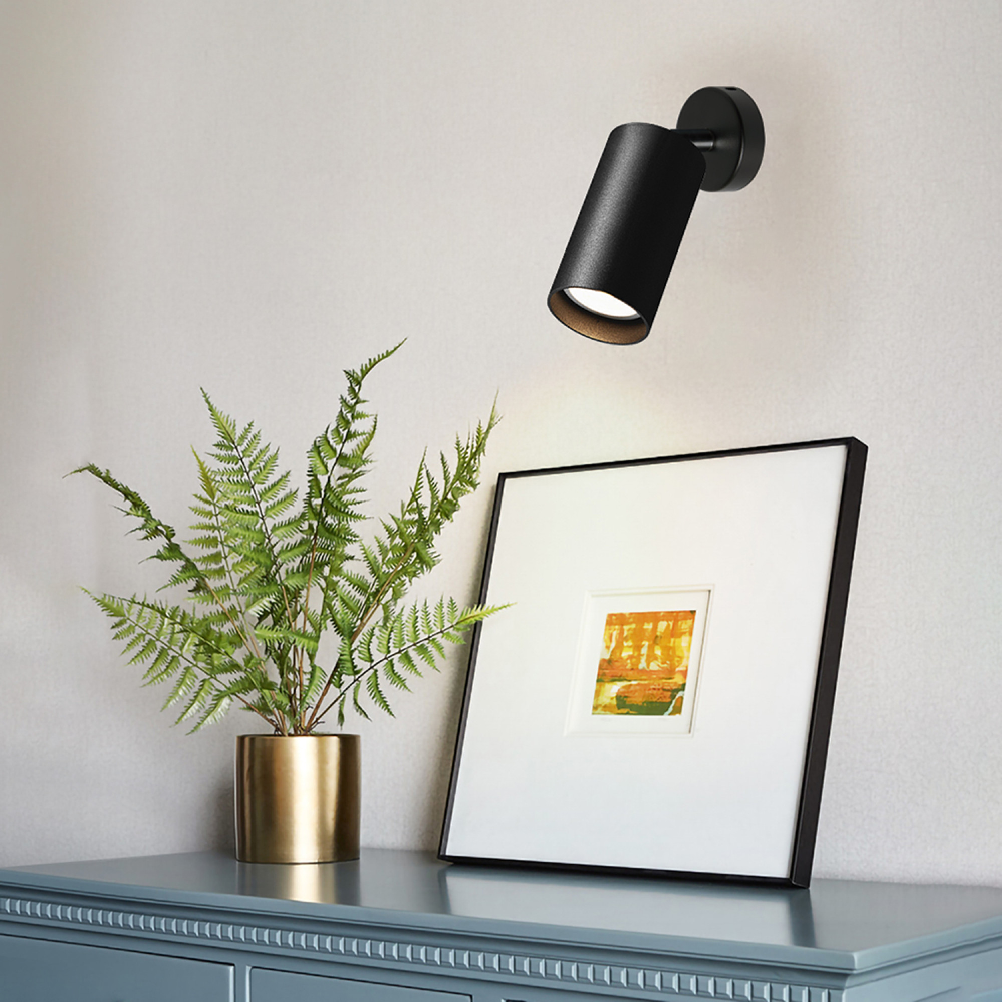 Cветильник настенно-потолочный под лампу ML201 GU10 черный Feron