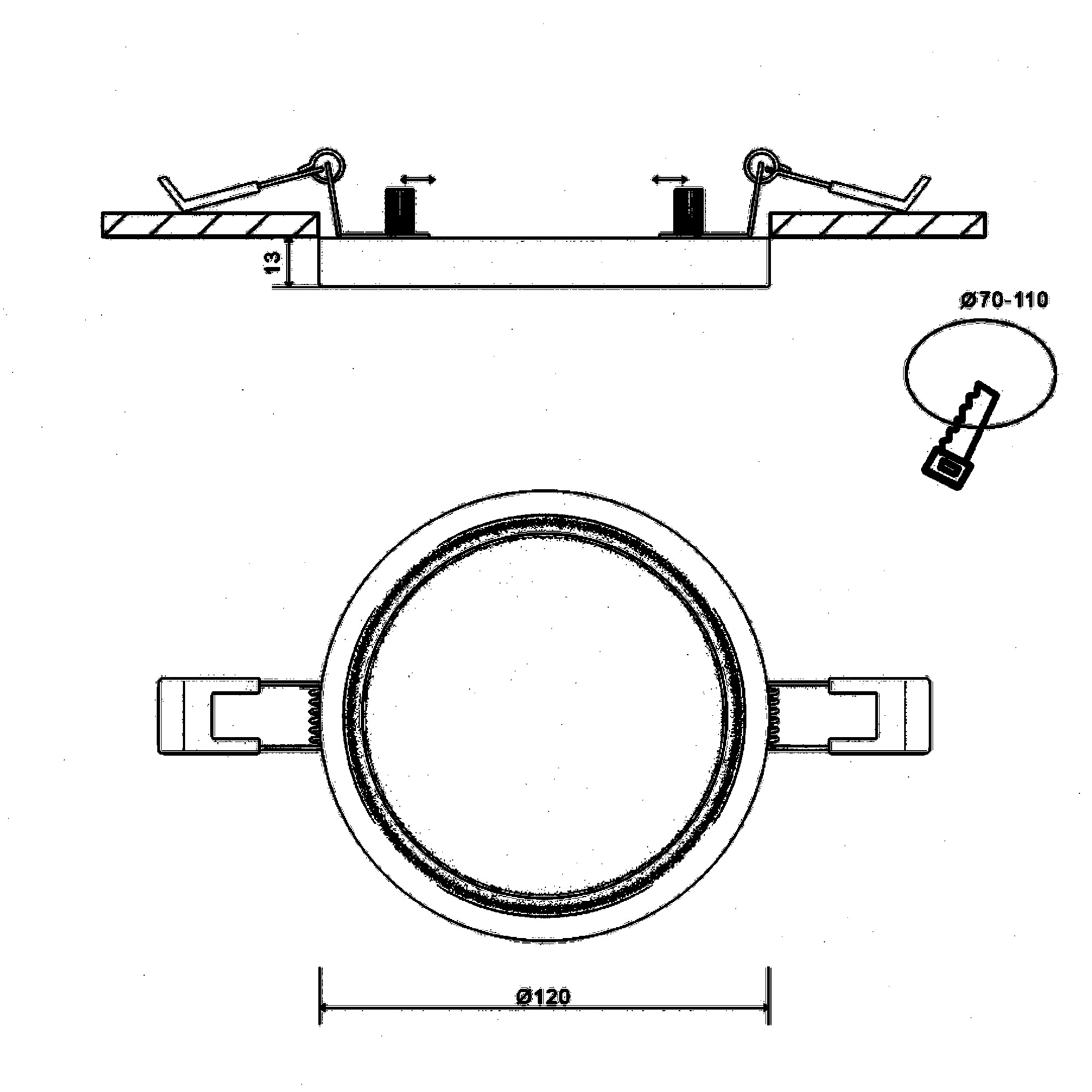 Светильник встраиваемый ультратонкий круглый DL-KH, Белый, 9Вт, IP20, Ней SWG