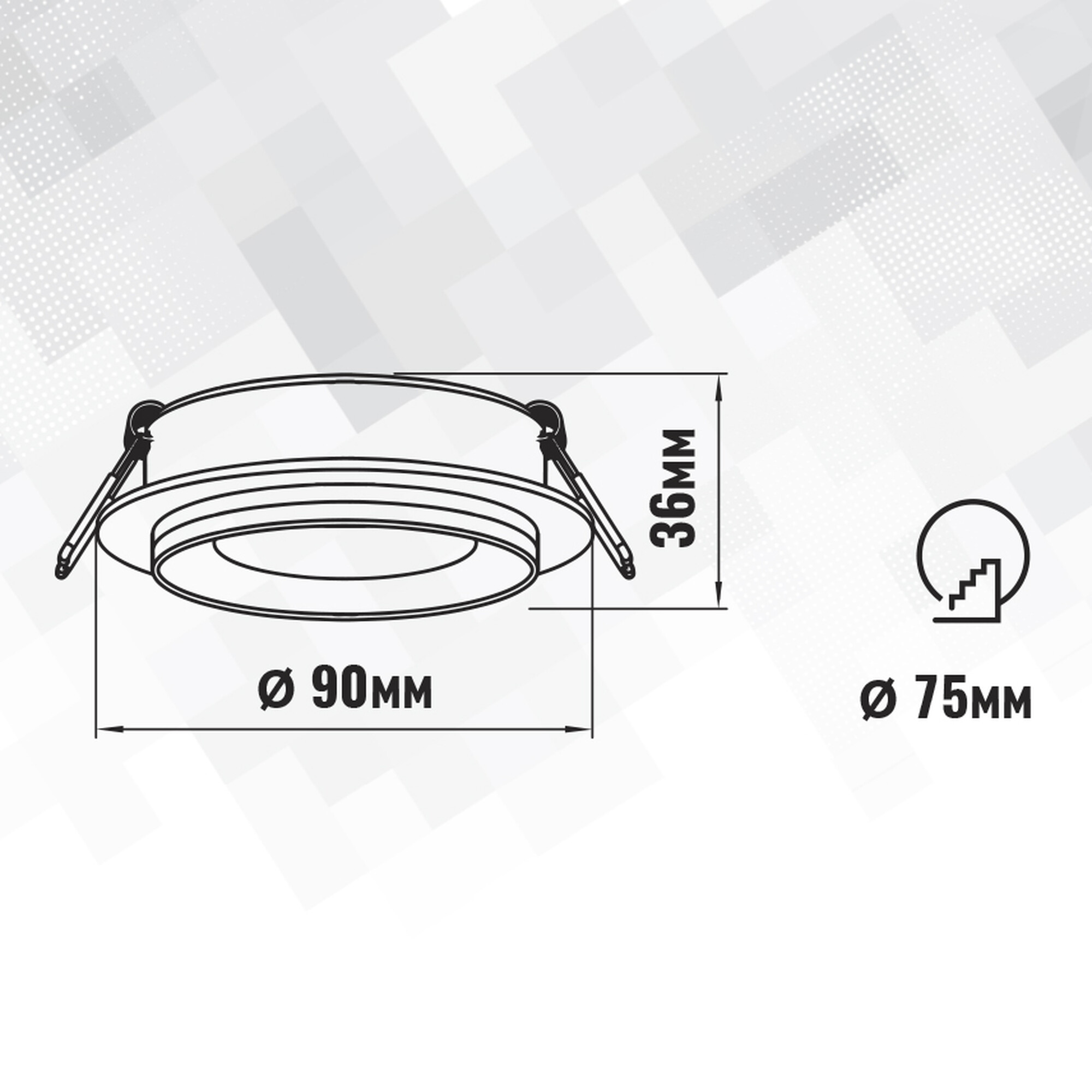 Светильник встраиваемый GU5.3 (MR16) с акрилом круг 47542 Белый SignImpress