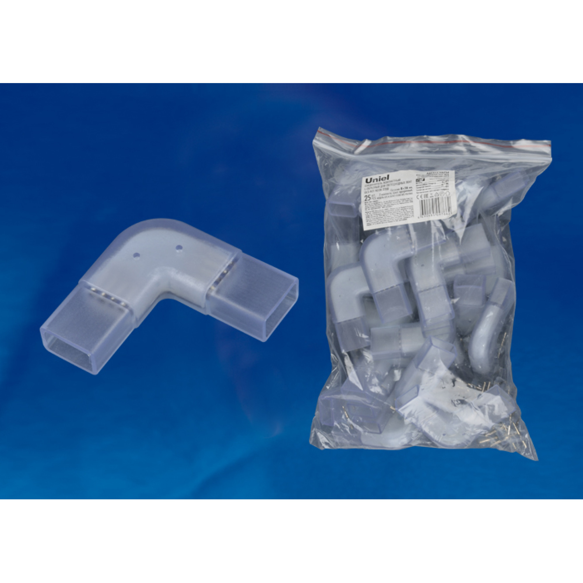 Коннектор L для светодиодной ленты UTC-K-22/N21 CLEAR 025 POLYBAG Uniel