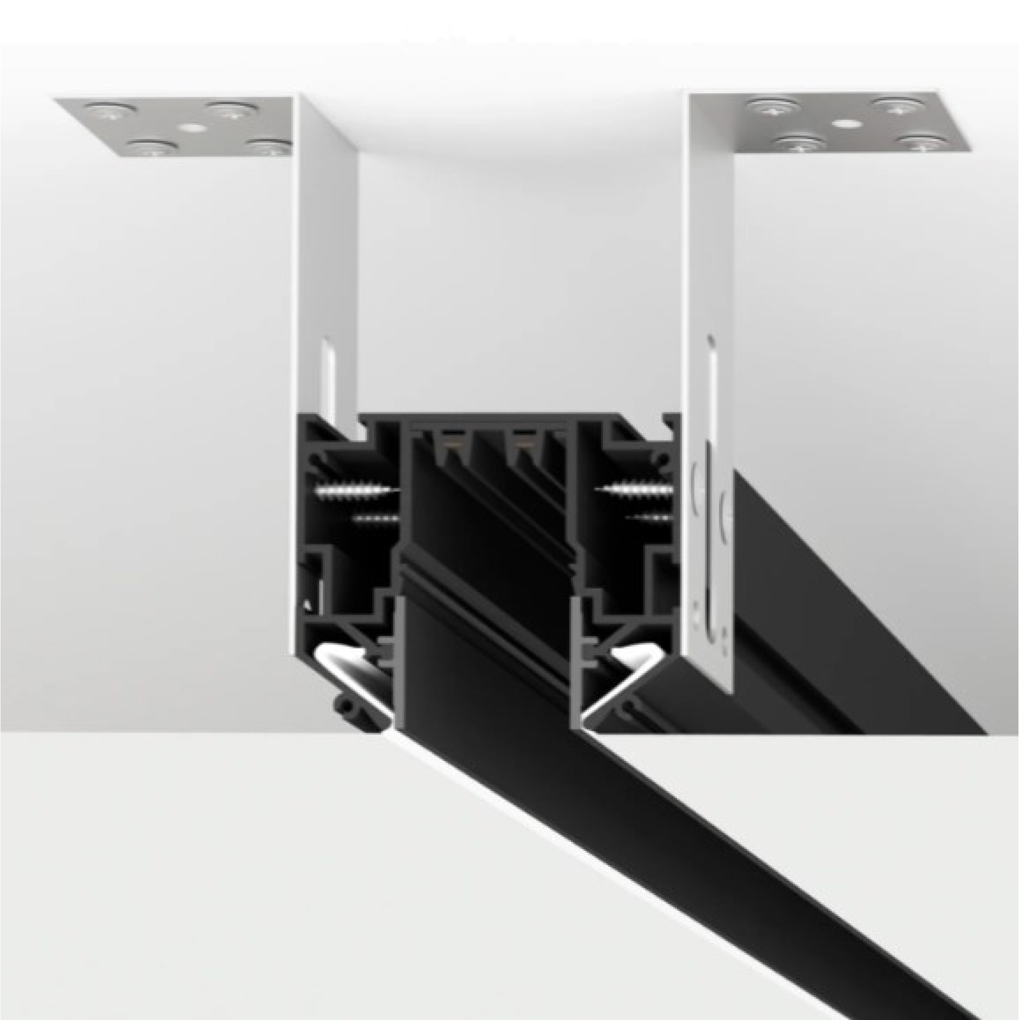 Профиль-трек SMART ONE, для натяжных потолков, 2 м, алюминий, Черный TR2022-BK Denkirs 