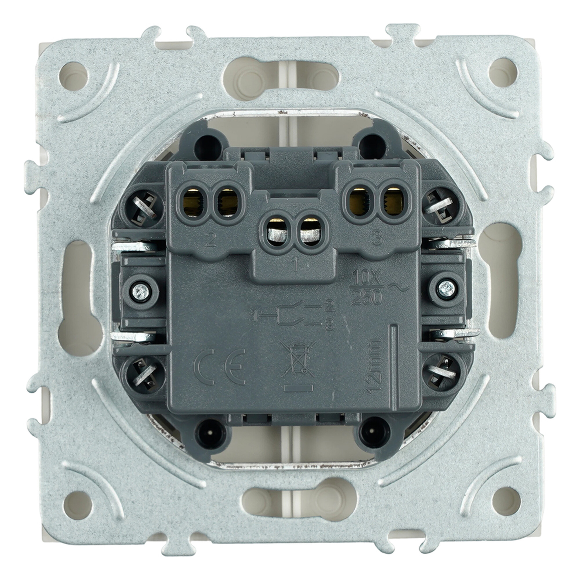 Выключатель 2-клавишный (механизм) 250В, 10А, серия Эмили, RSW10-5104-08, кашемир, soft touch