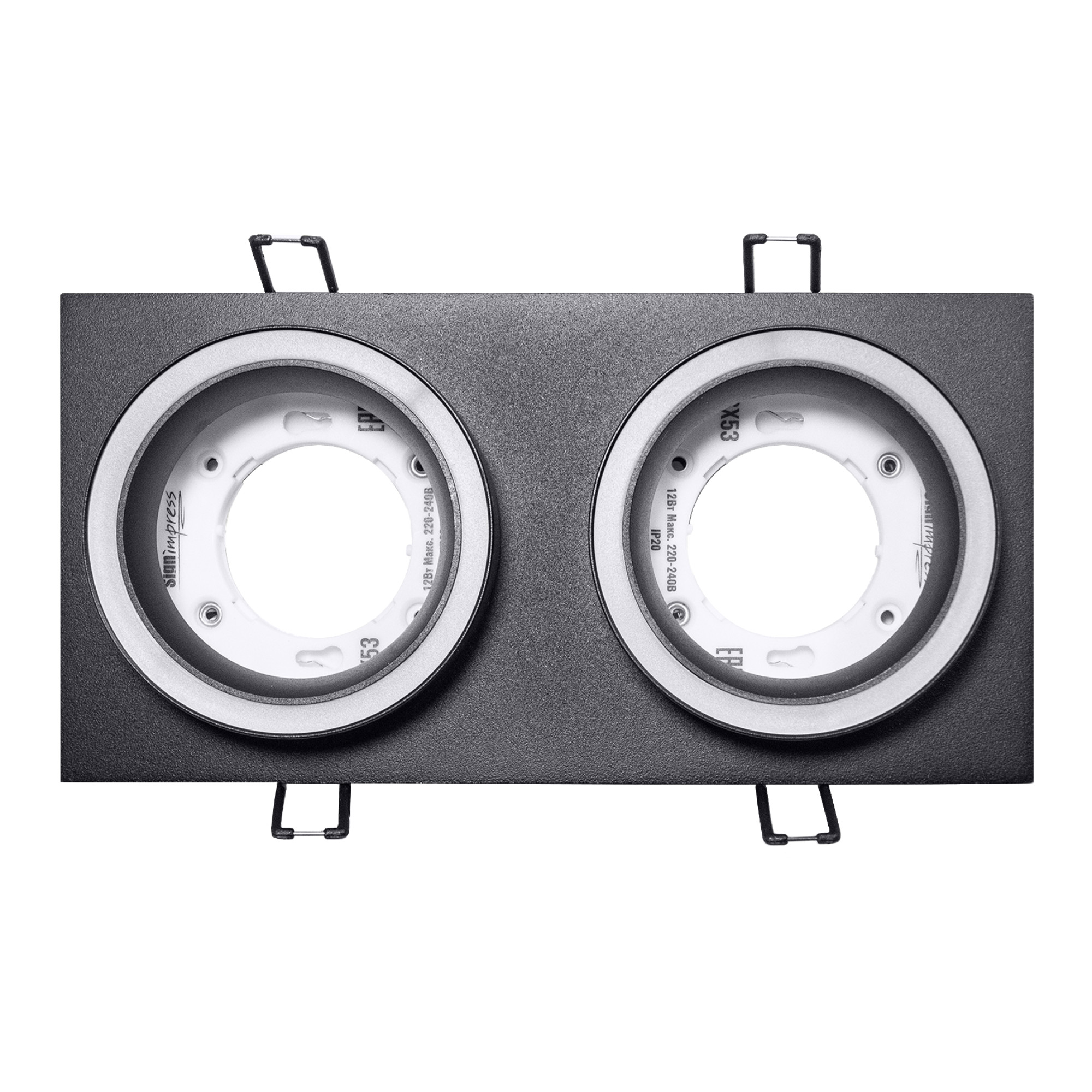 Светильник встраиваемый GX53 с акрилом прямоугольник 010218 Чёрный SignImpress