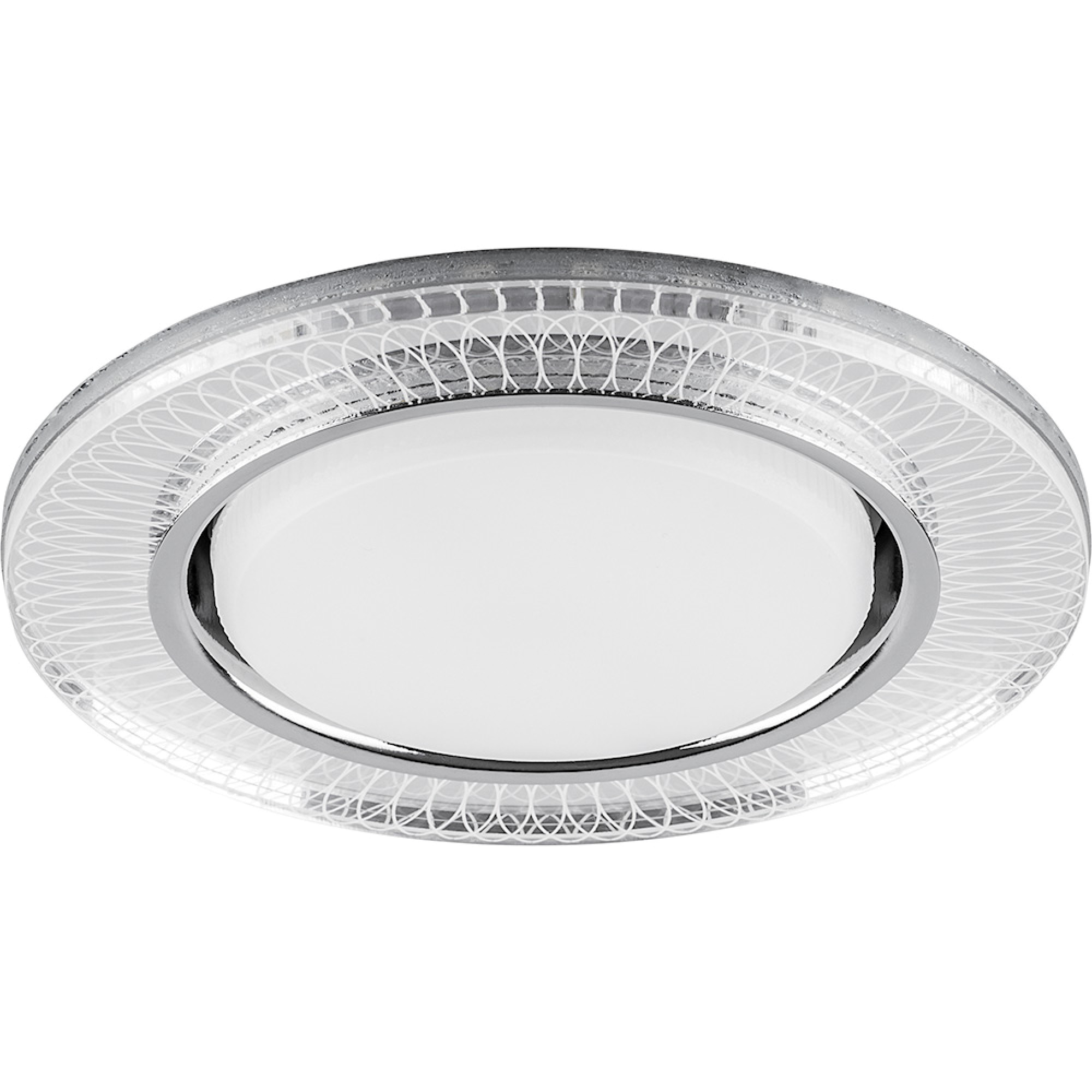 Светильник встраиваемый с подсветкой CD4038 GX53 4000K 15W прозрачный хром Feron