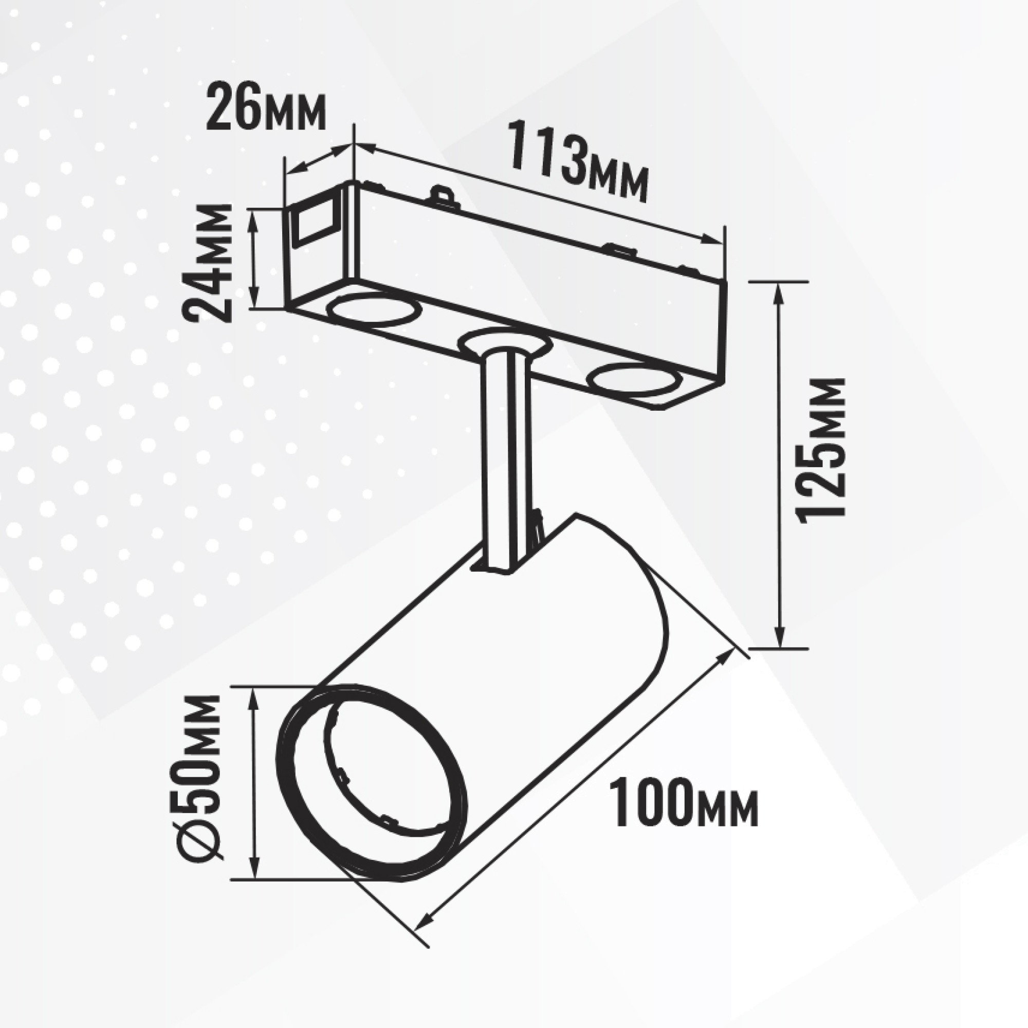 Светильник трековый 1фаза магнитный дим. Smart-3 Bridgelux 24В 10Вт 3000-6000К Чёрный 3г SignImpress