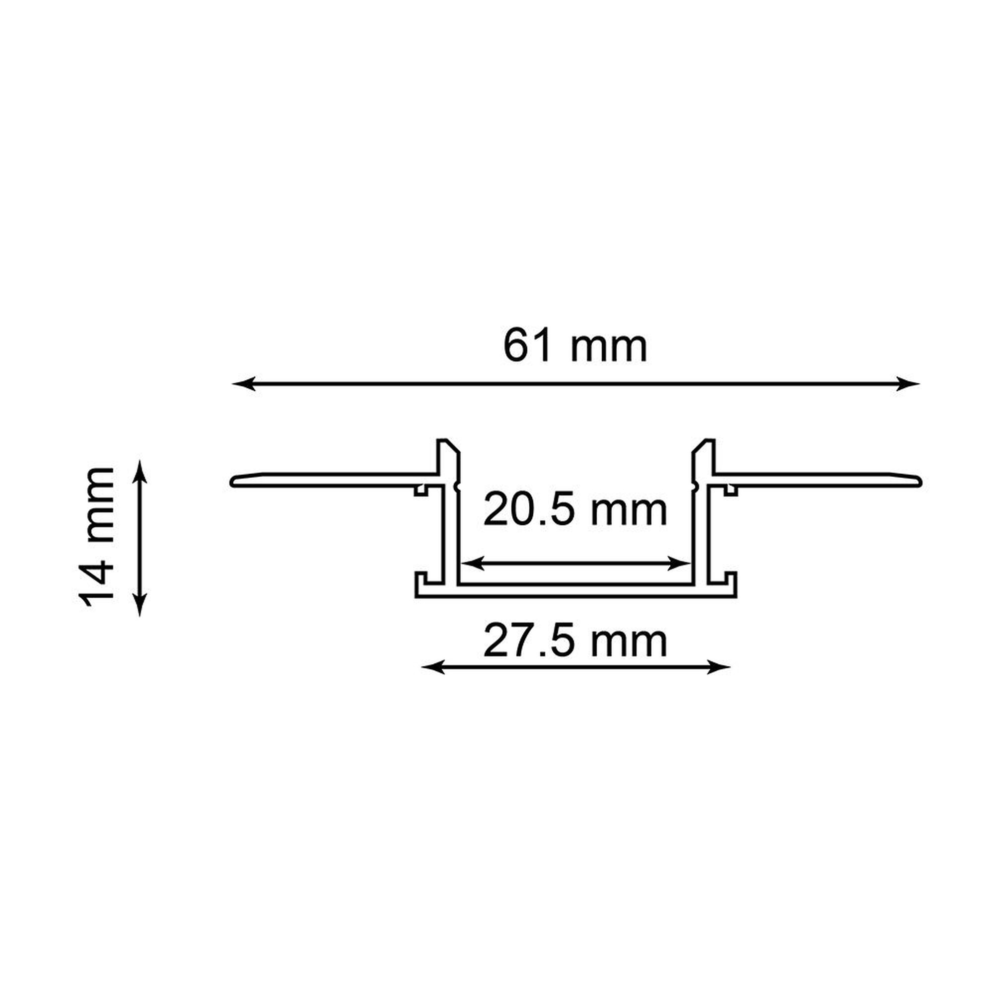 Профиль алюминиевый встраиваемый скрытый, серебро, CAB254 Feron 