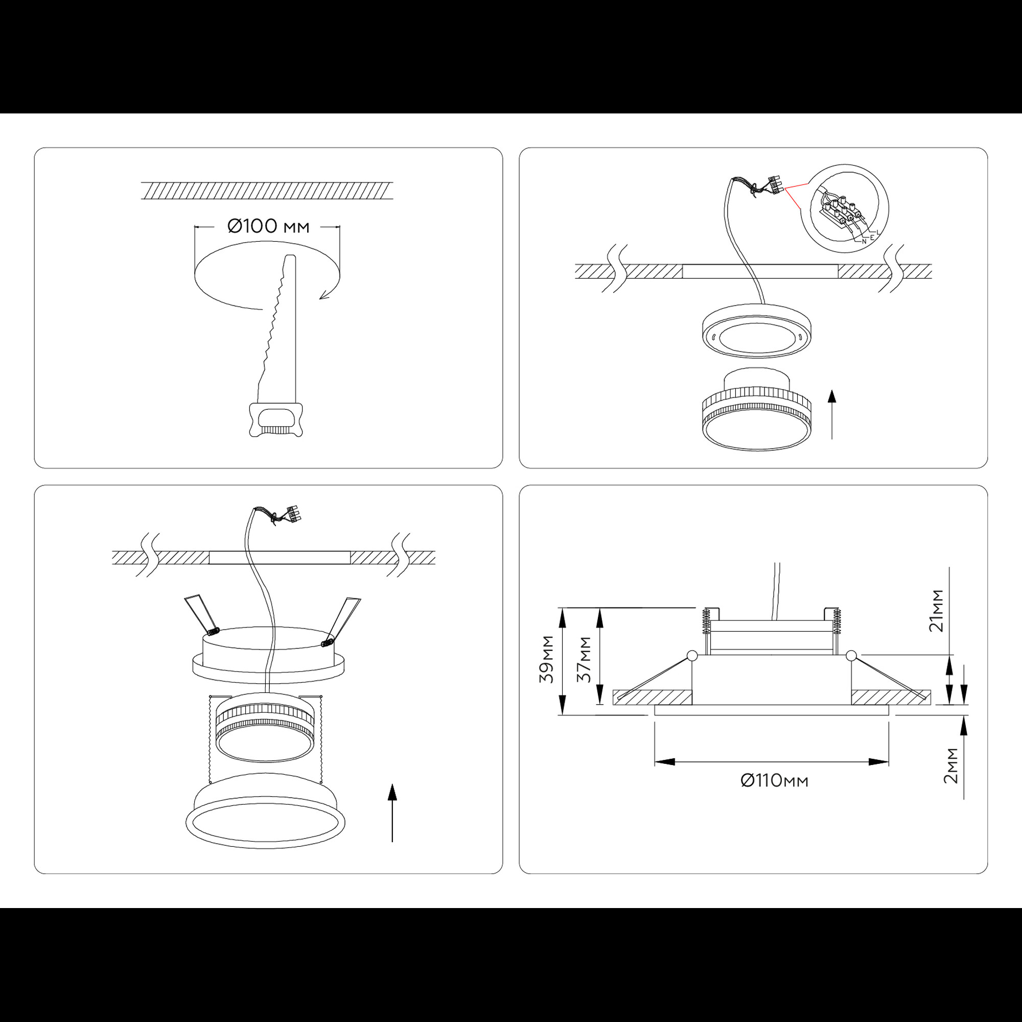 Светильник встраиваемый GX53 TN51822 WH белый GX53 max 15W D110*39 Ambrella light