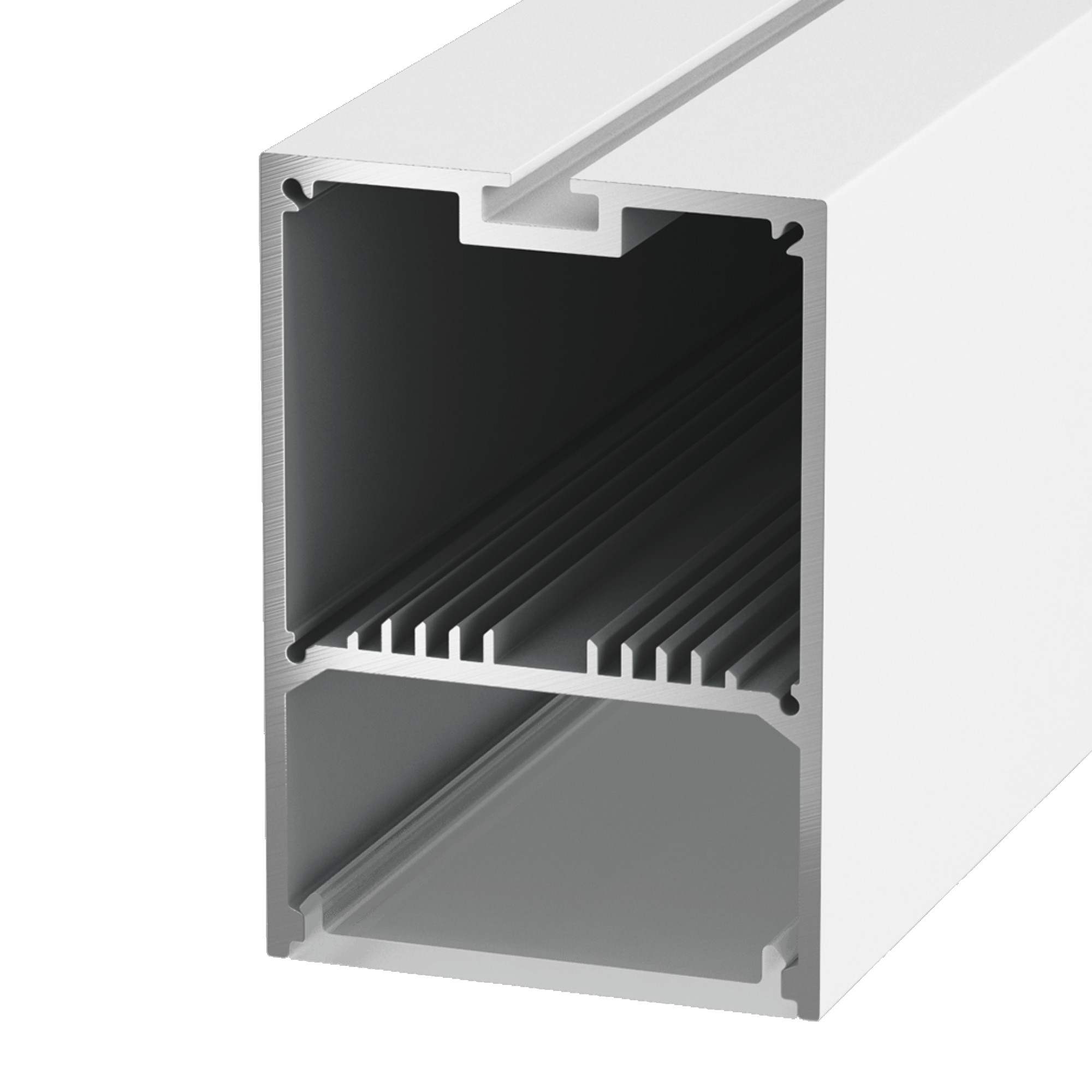 Профиль подвесной/накладной алюминиевый LS.4970, белый (2.5м) SWG