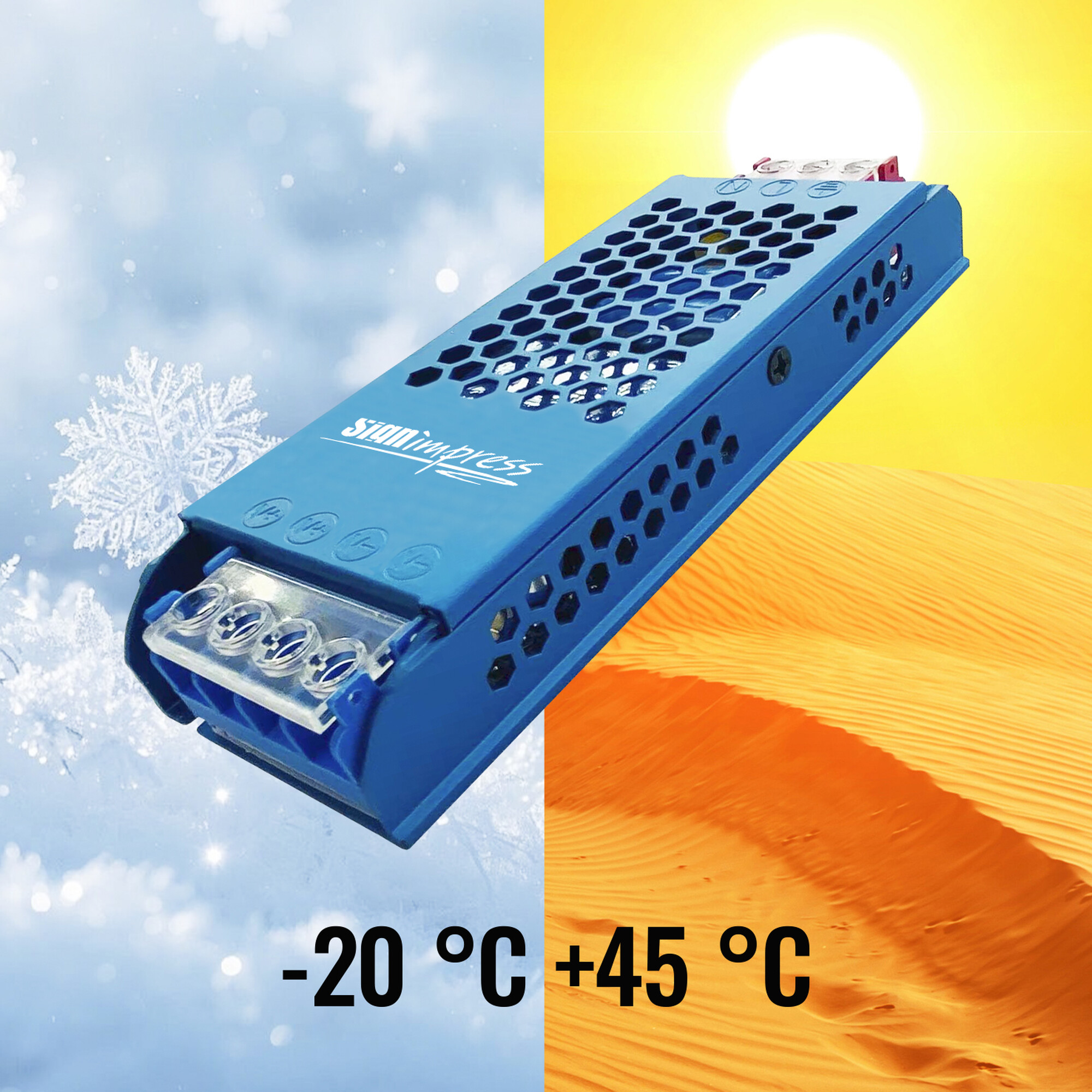 Блок питания ультратонкий 200Вт 12В IP20  SignImpress