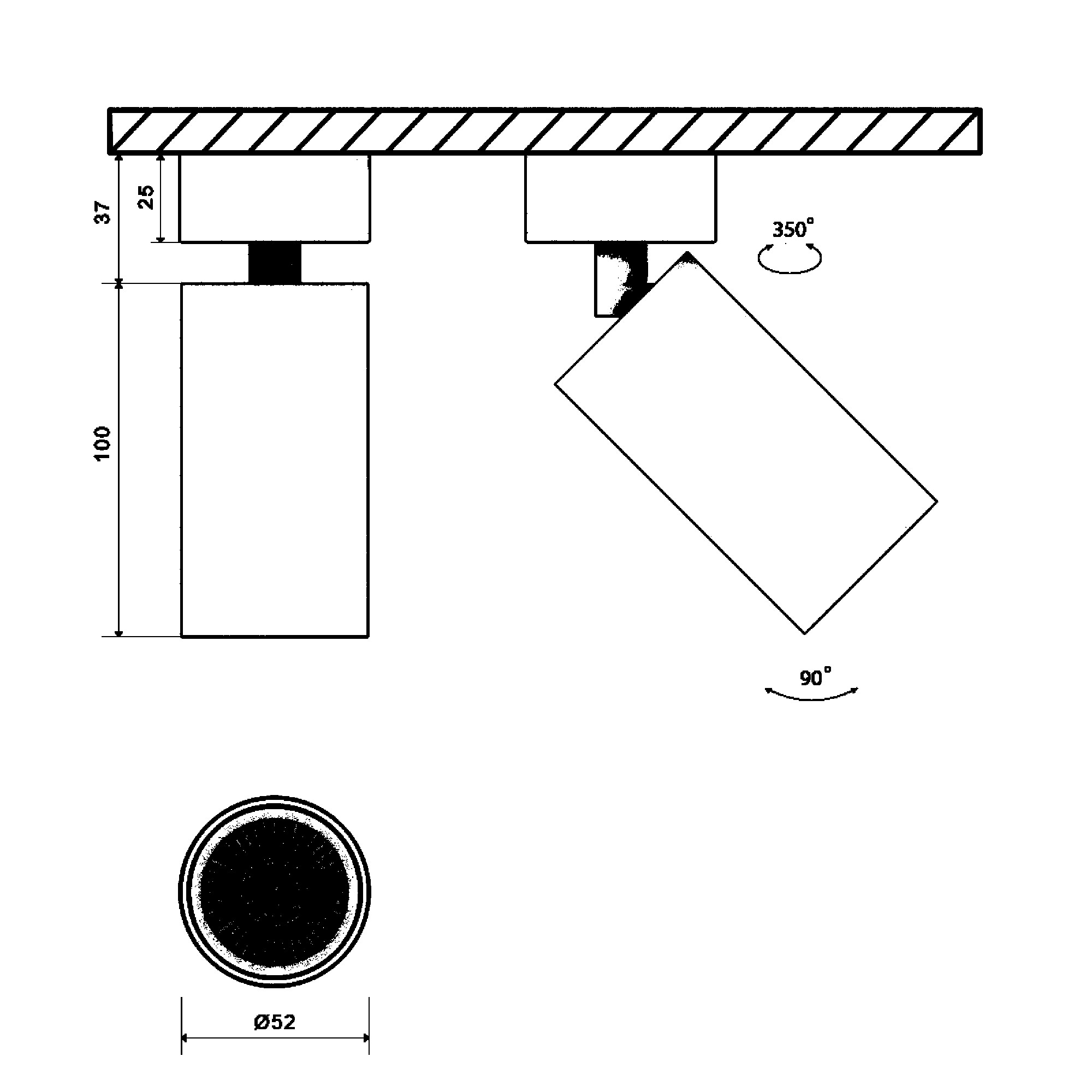 Крепление сменное М3 MINI VILLY, поворотное накладное, цвет белый SWG