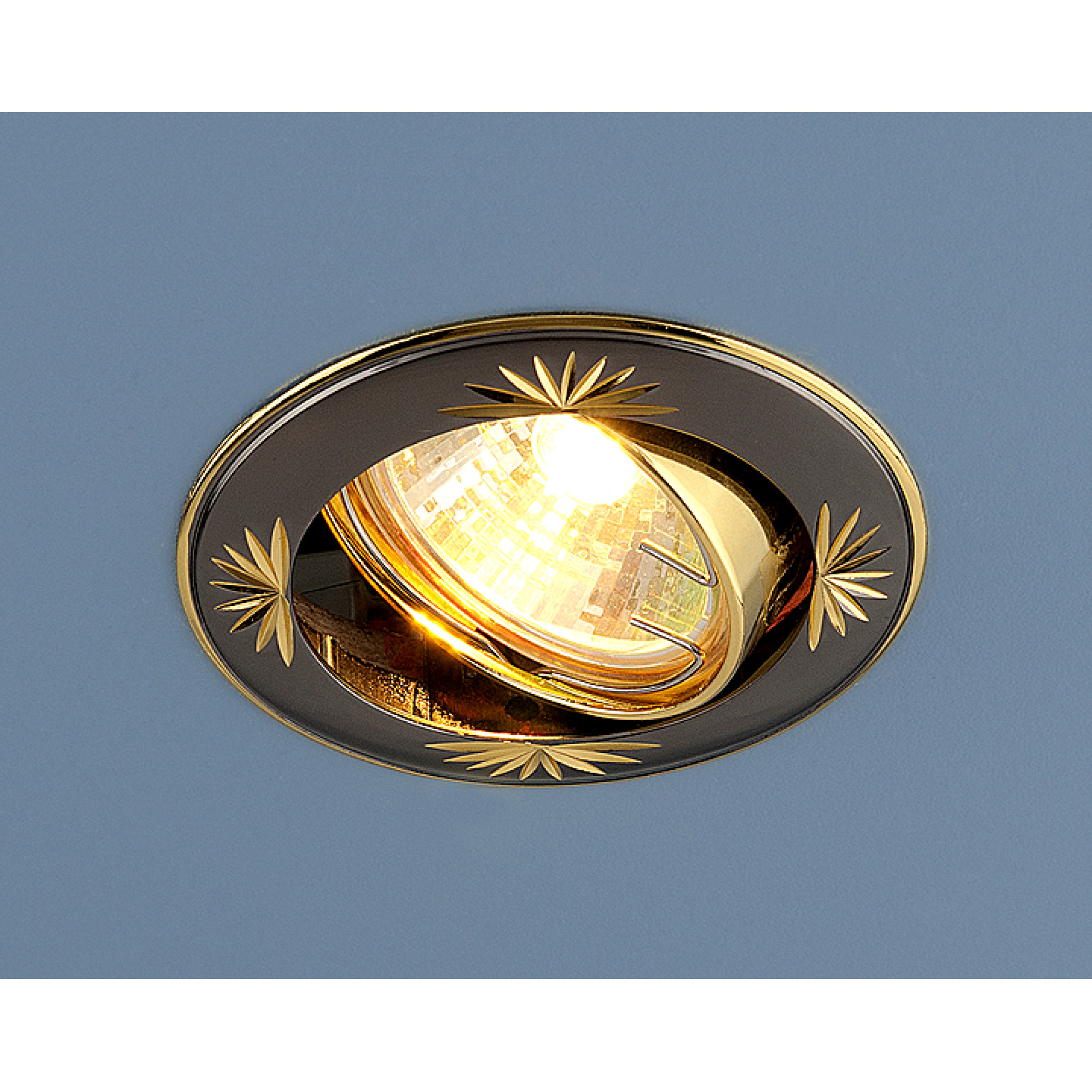 Светильник встраиваемый поворотный 104А MR16 чёрный/золото Elektrostandard (распродажа)