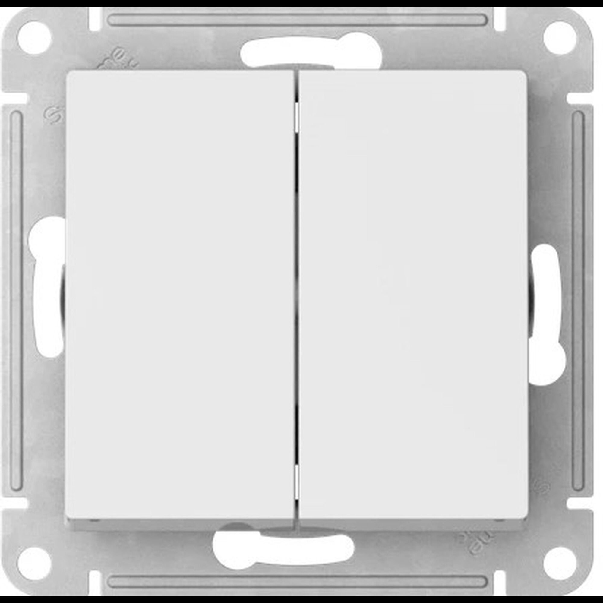2-клавишный ПЕРЕКЛЮЧАТЕЛЬ, сх.6/2, 10АХ, мех., быстрозажимные клеммы., БЕЛЫЙ