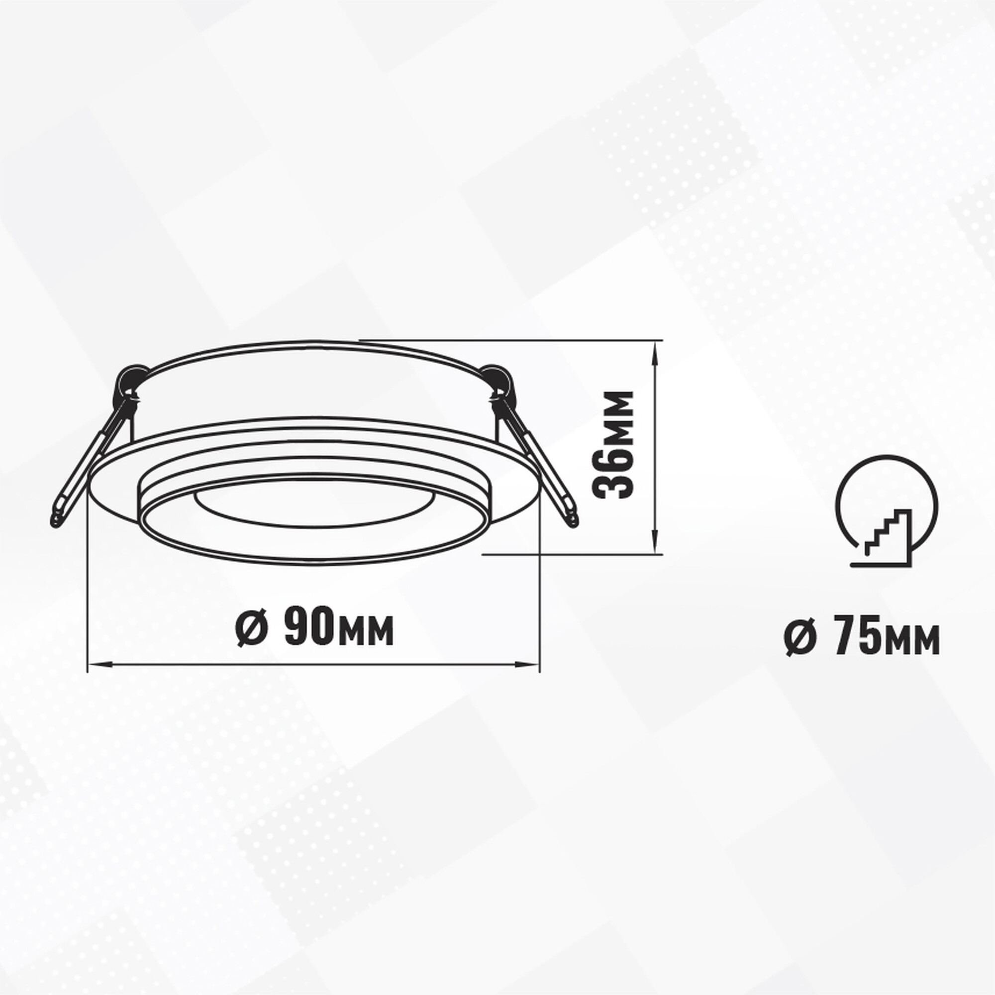Светильник встраиваемый GU5.3 (MR16) с акрилом круг 47541 Чёрный SignImpress
