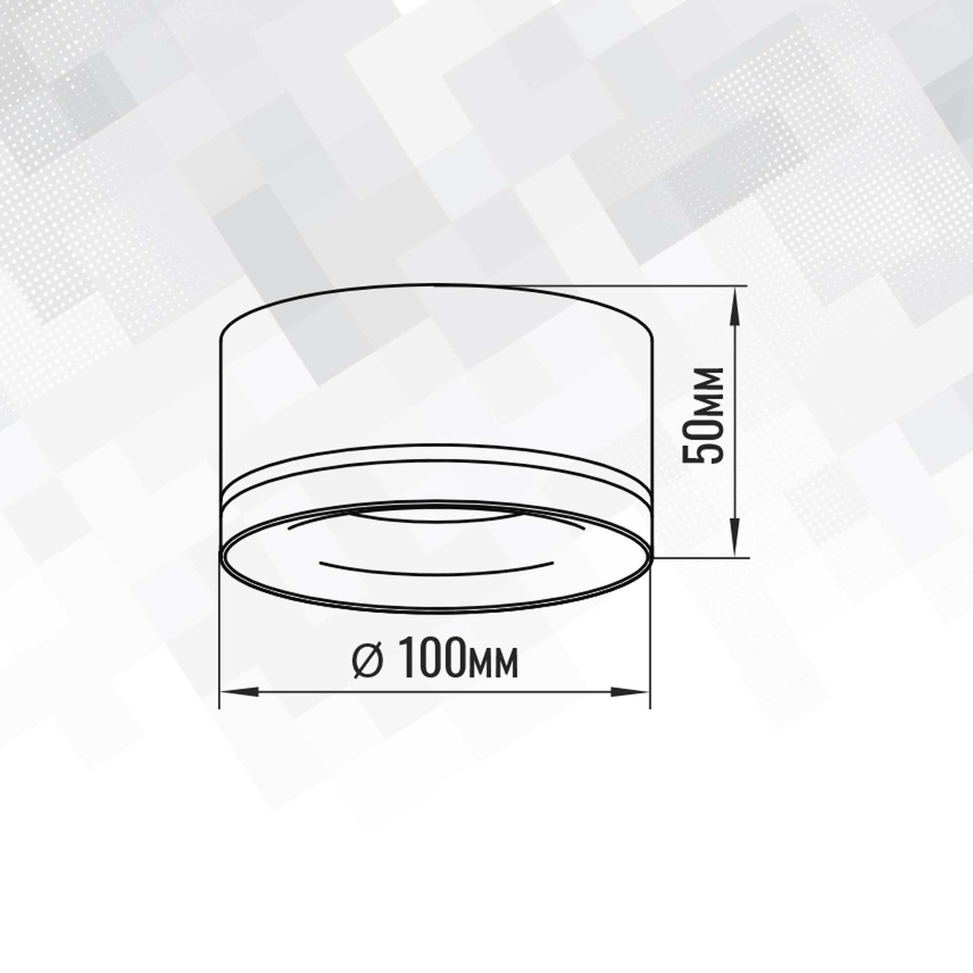 Светильник накладной под лампу GX53 с акрилом 48872 Чёрный SignImpress