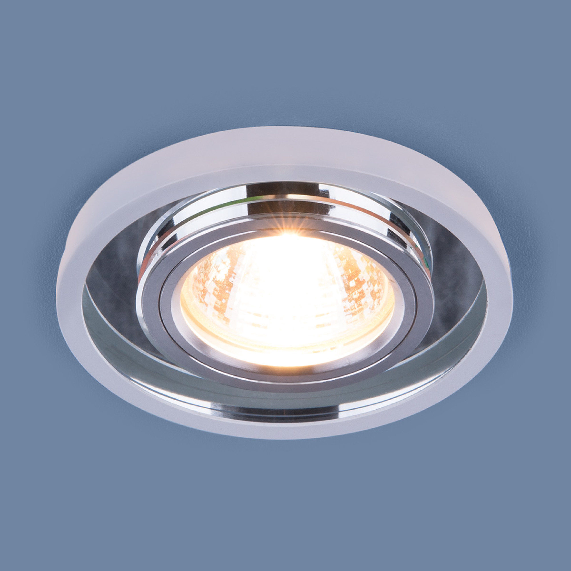 Светильник встраиваемый с подсветкой 7021 MR16 зеркальный/белый Elektrostandard (распродажа)