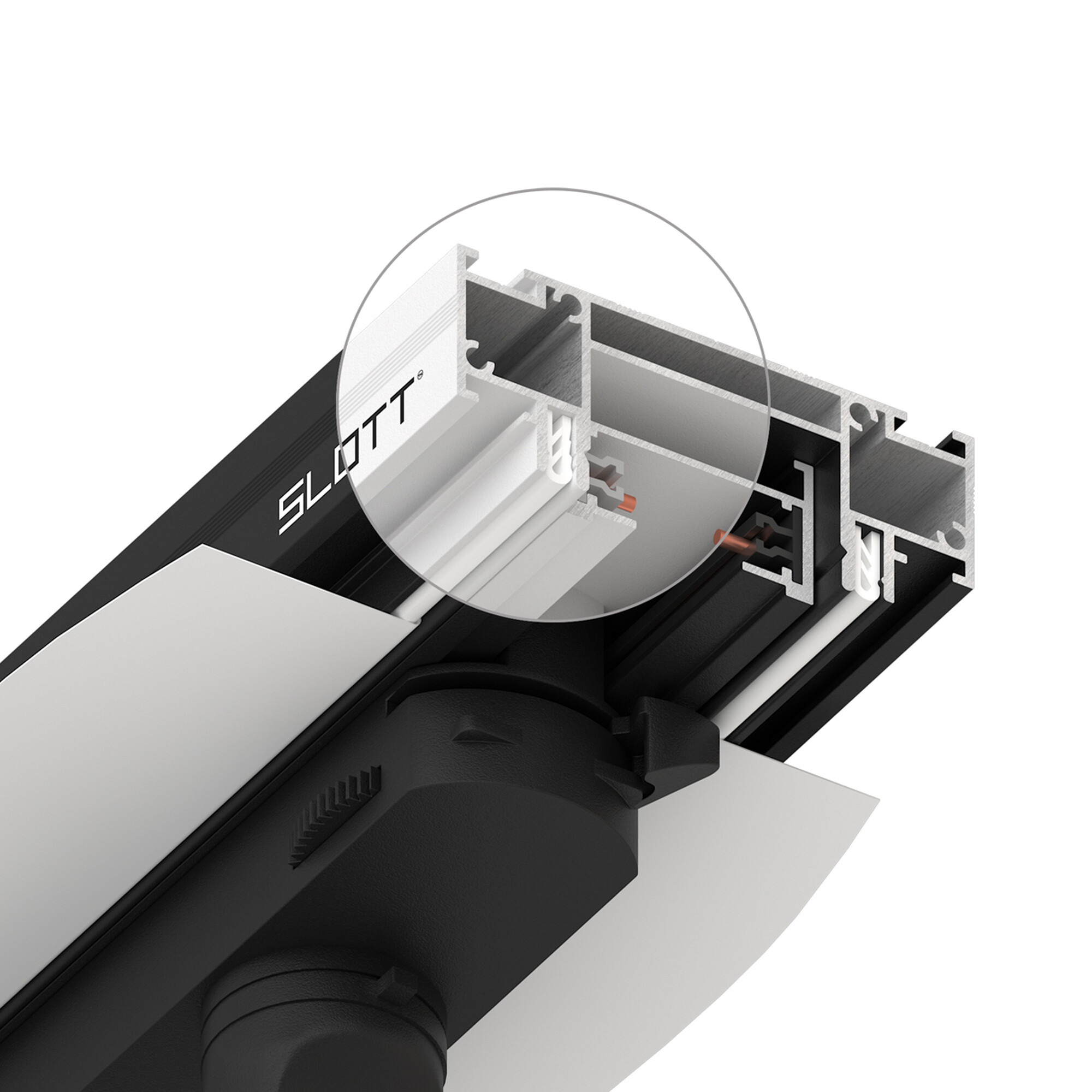 Интрудер (профиль) для встраивания однофазного трека в натяжной потолок, 2м Novotech