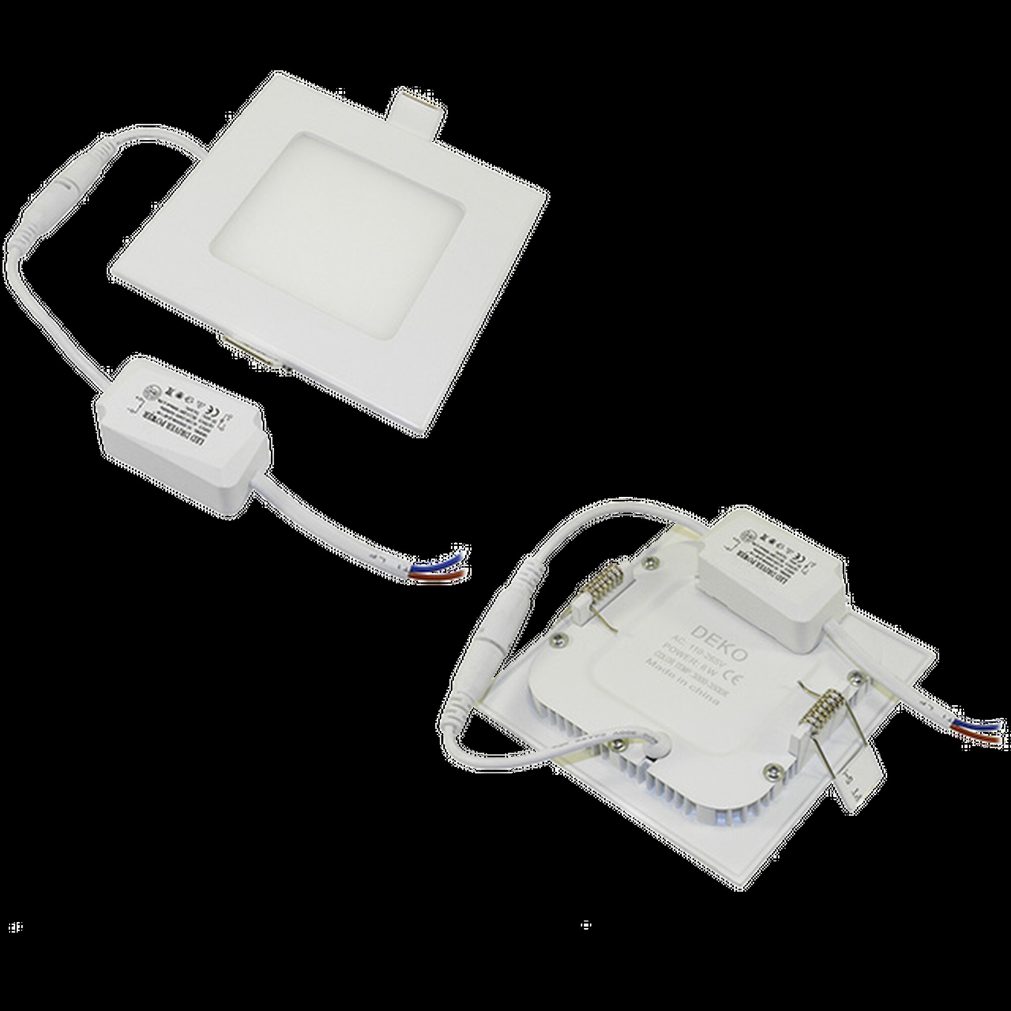 Светильник встраиваемый квадратный белый 12w 6000-6500K, металл 172 (155) mm IP20 Deko (распродажа)