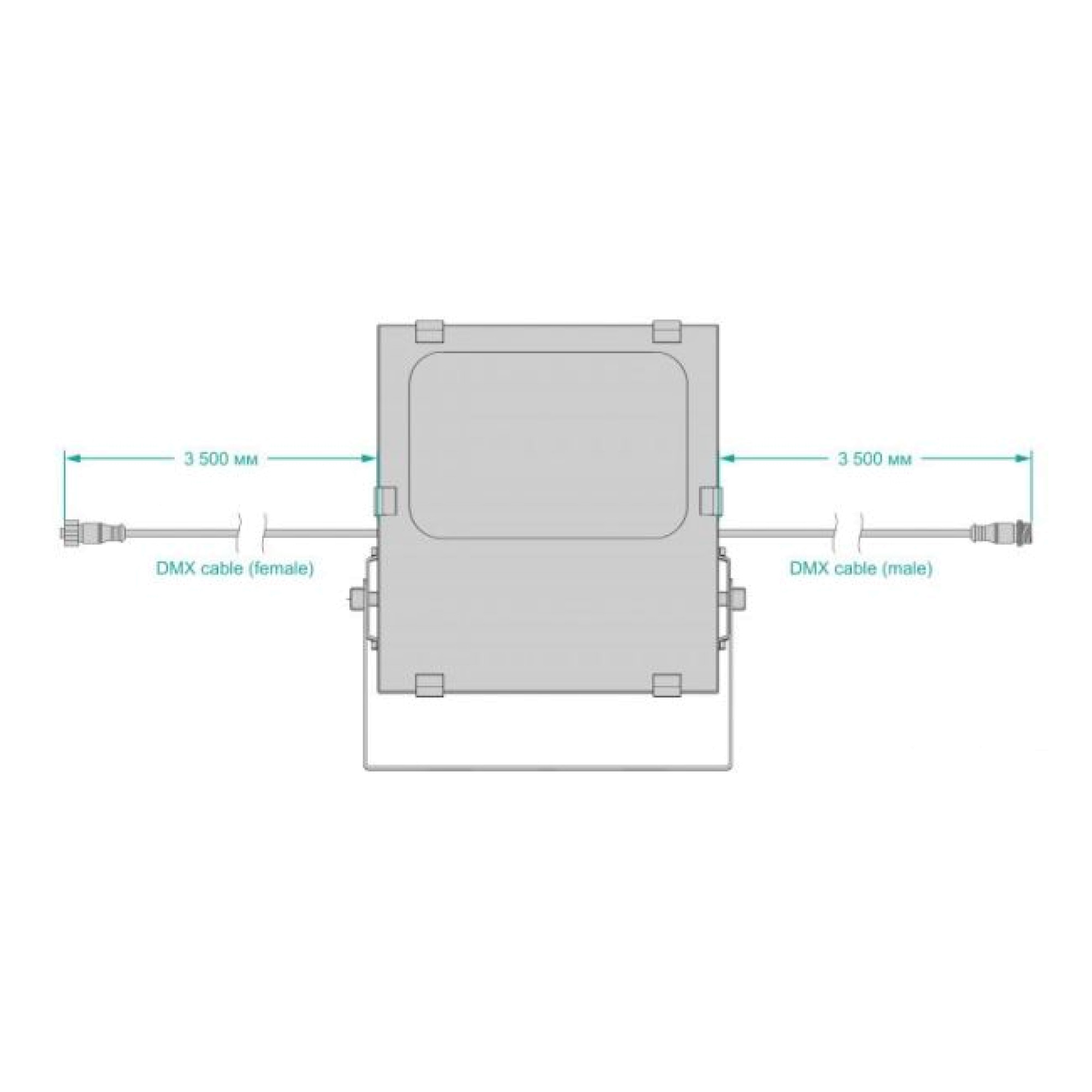 Прожектор светодиодный заливного света FF 220В 100Вт RGB DMX 120° кабель 3,5м SignImpress