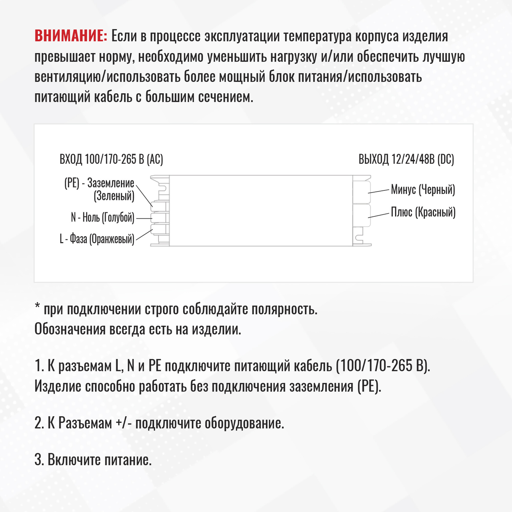 Блок питания ПРО 60Вт 12В IP20 SignImpress