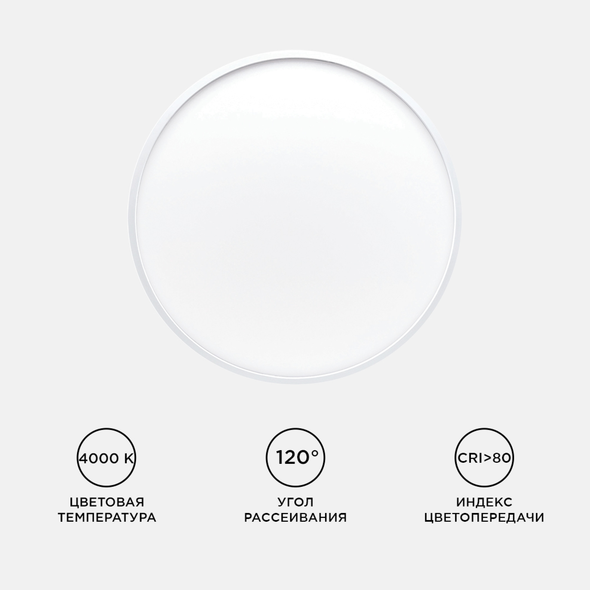 Светильник светодиодный накладной, SPIN, 38Вт, 230В/50Гц, 3800лм, 4000К, ø400х25, круг,белый Apeyron